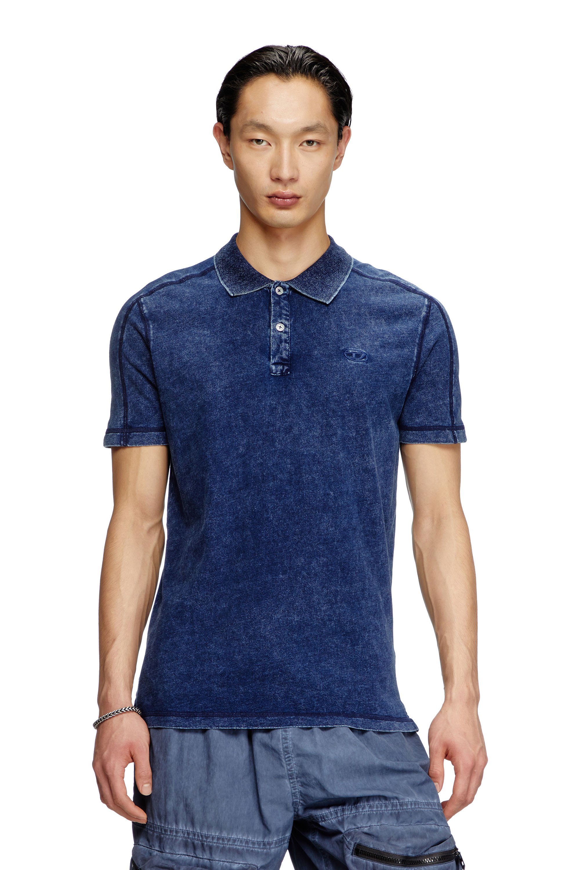 Diesel - T-SWIND-R1, Polo de aspecto denim Hombre in Azul marino - 1