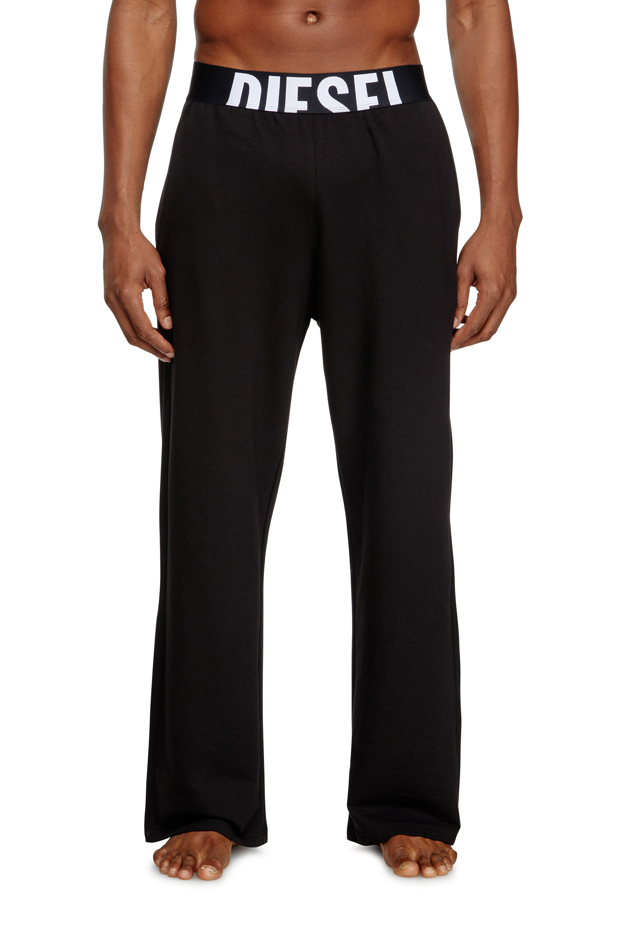 Diesel - NOLAN-D-POP, Pantalones de pijama con logotipo recortado Hombre in Negro - 1