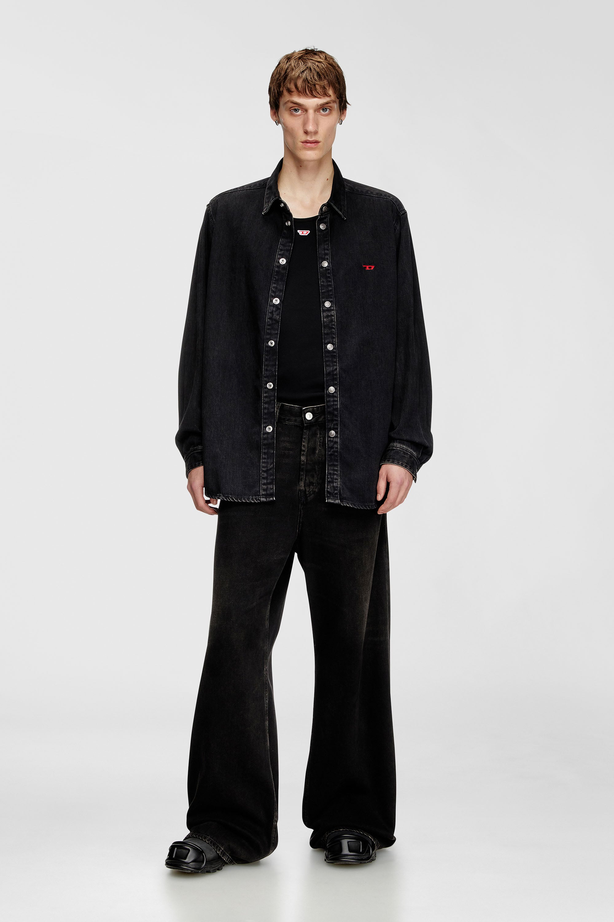 Diesel - D-SIMPLY, Camisa en denim de TENCEL Hombre in Negro - 2