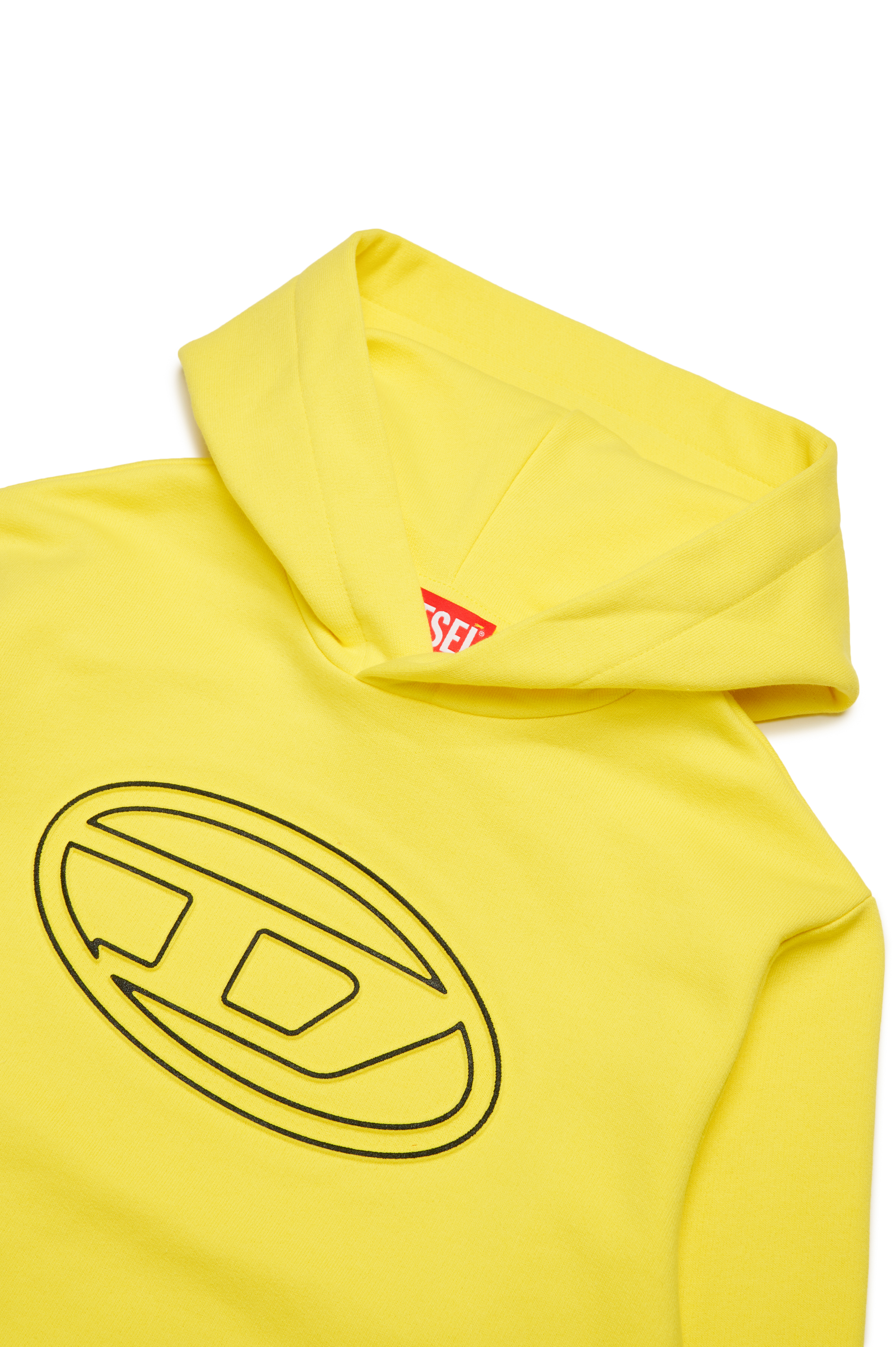 Diesel - SBIGOVALHOOD OVER, Sudadera con capucha y logotipo Oval D en relieve Hombre in Amarillo - 3