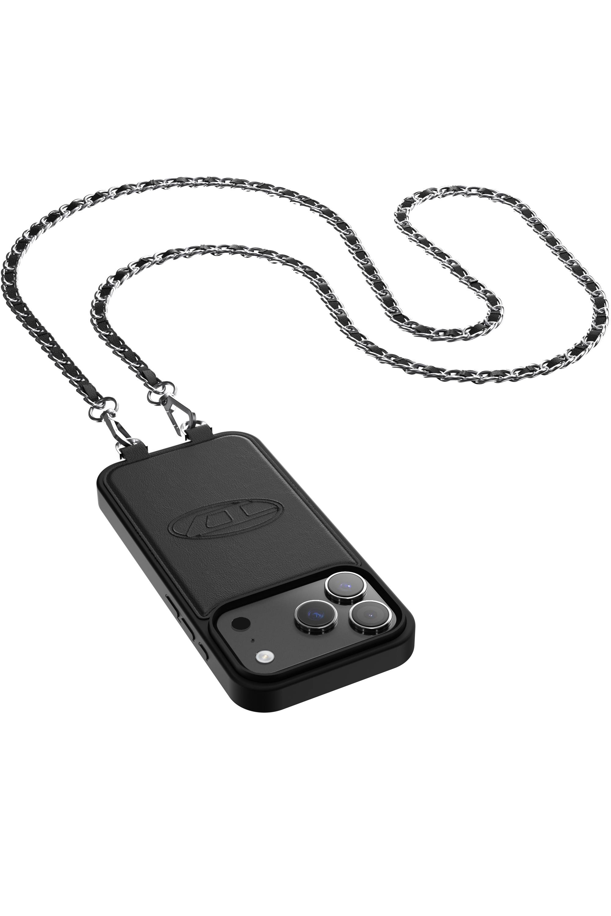 Diesel - 60662 MOULDED CASE, Funda Oval D con correa de mu&ntilde;eca y MagSafe para iPhone 17 Pro Unisex in Negro - 2