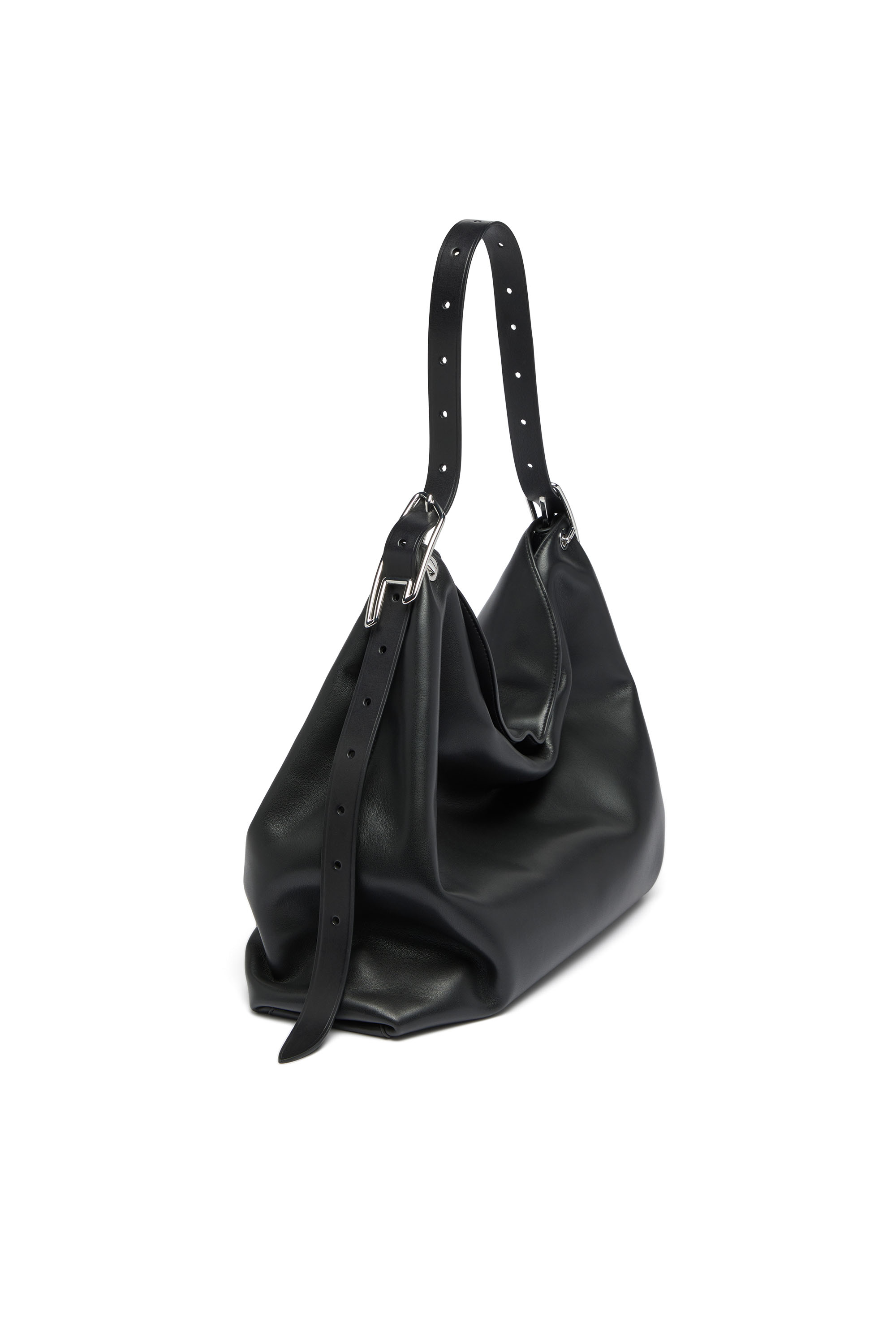 Diesel - D-LINE HOBO L, Woman's D-Line-Leather hobo bag in Black - 2