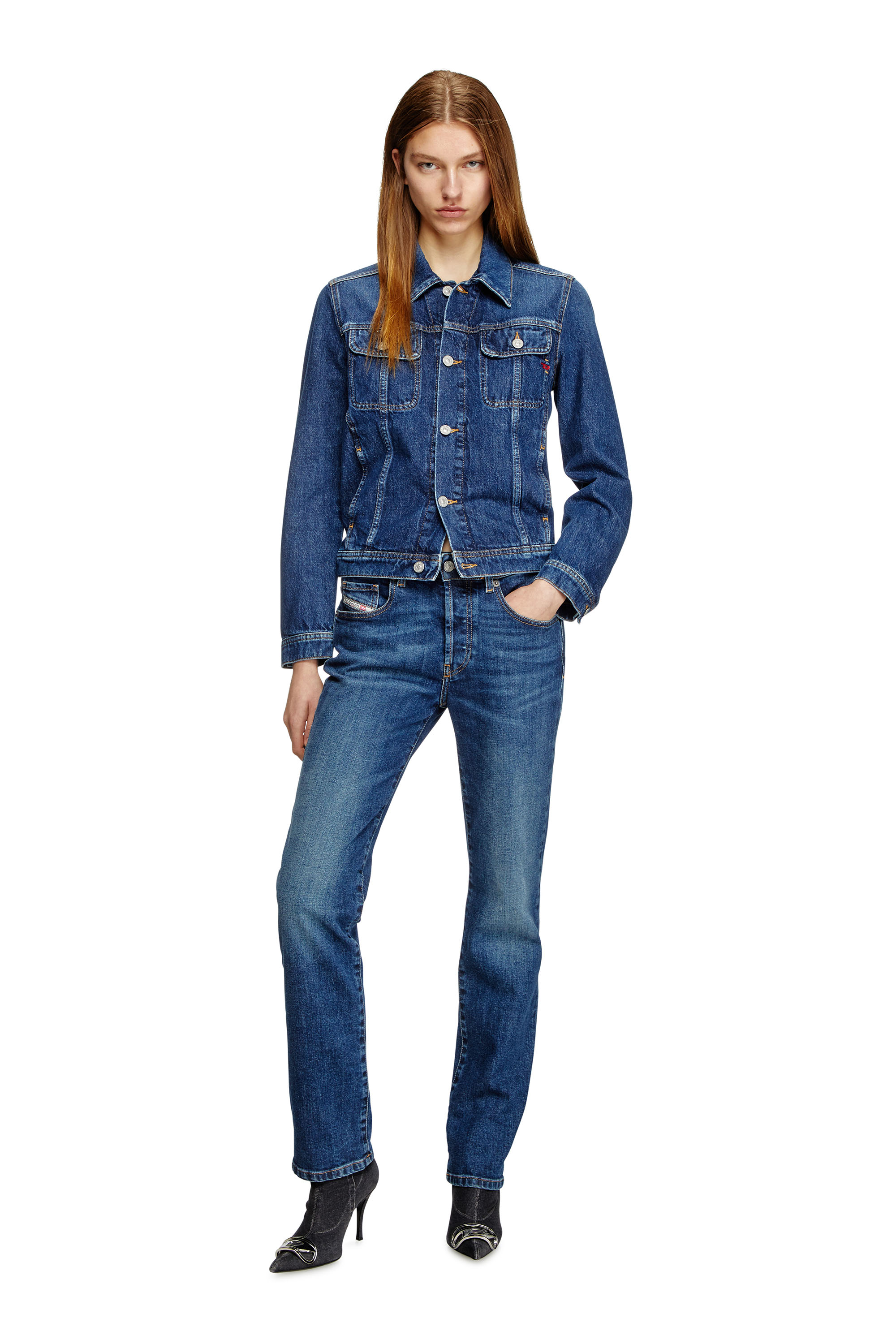 Diesel - DE-BONNY, Chaqueta trucker en denim Mujer in Azul marino - 2