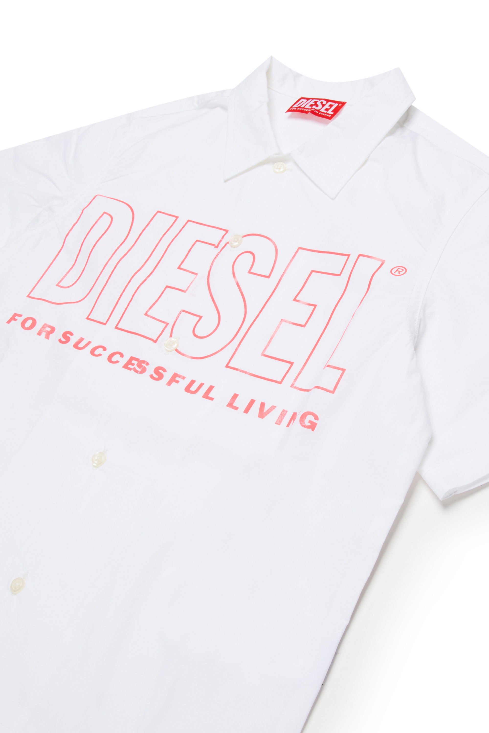 Diesel - MCDRID, Camisa de algod&oacute;n con mangas cortas Hombre in Blanco - 3
