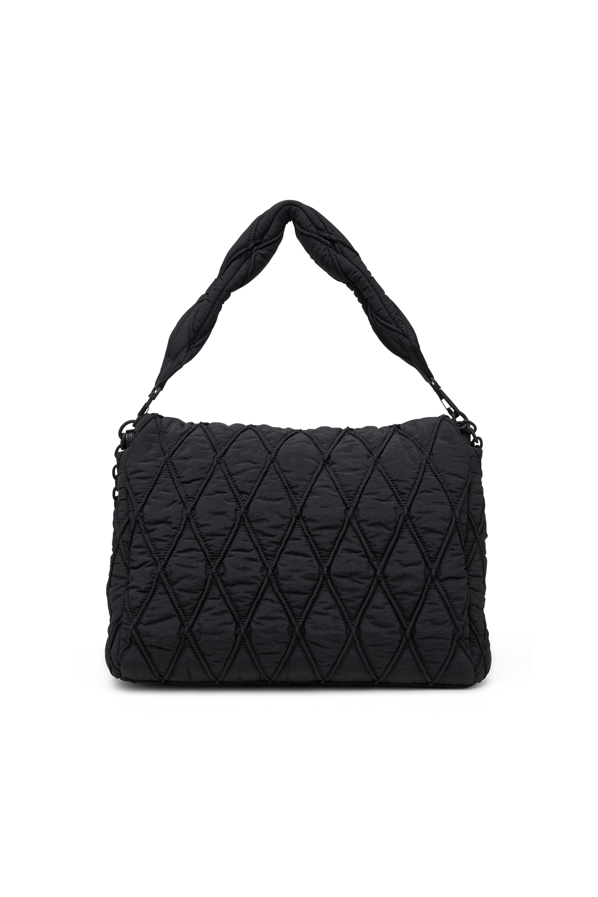 Diesel - CHARM-D SHOULDER L, Bolso de hombro de nailon lavado Mujer in Negro - 2