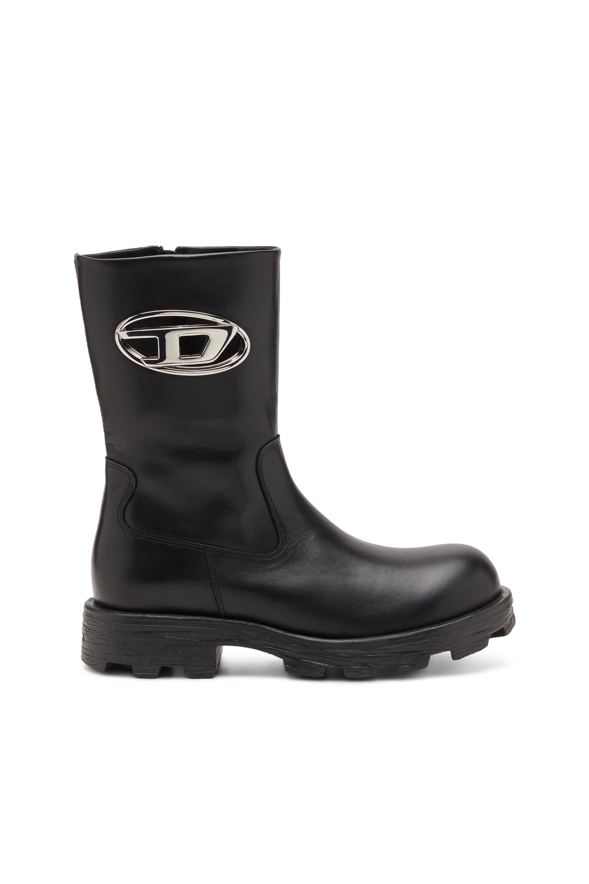 Diesel - D-HAMMER BKR D W, Woman's D-Hammer-Biker boots in shiny leather in null - 1
