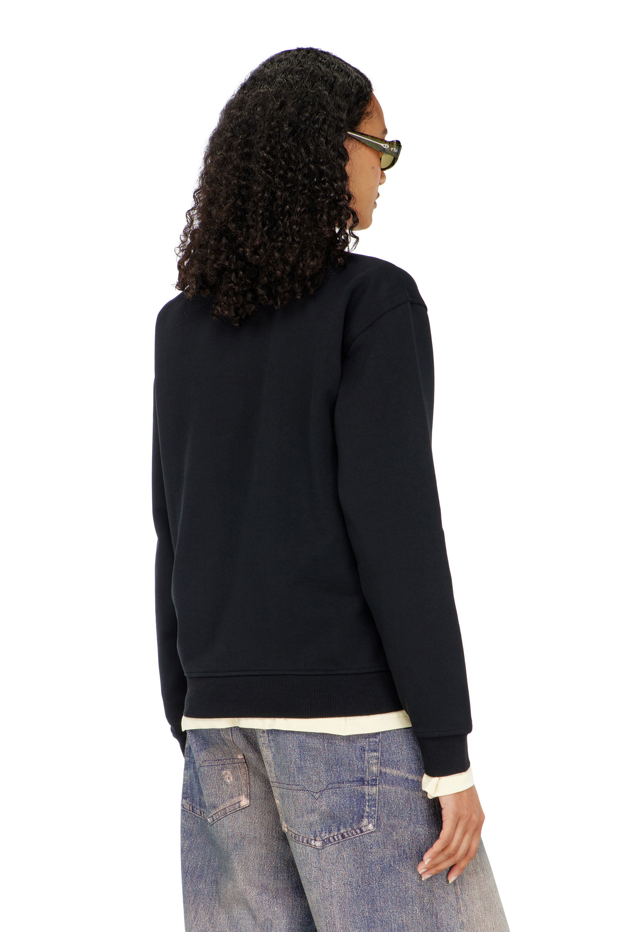 Diesel - F-NORMY-OD, Sudadera de algod&oacute;n con bordado Oval D Mujer in Negro - 4