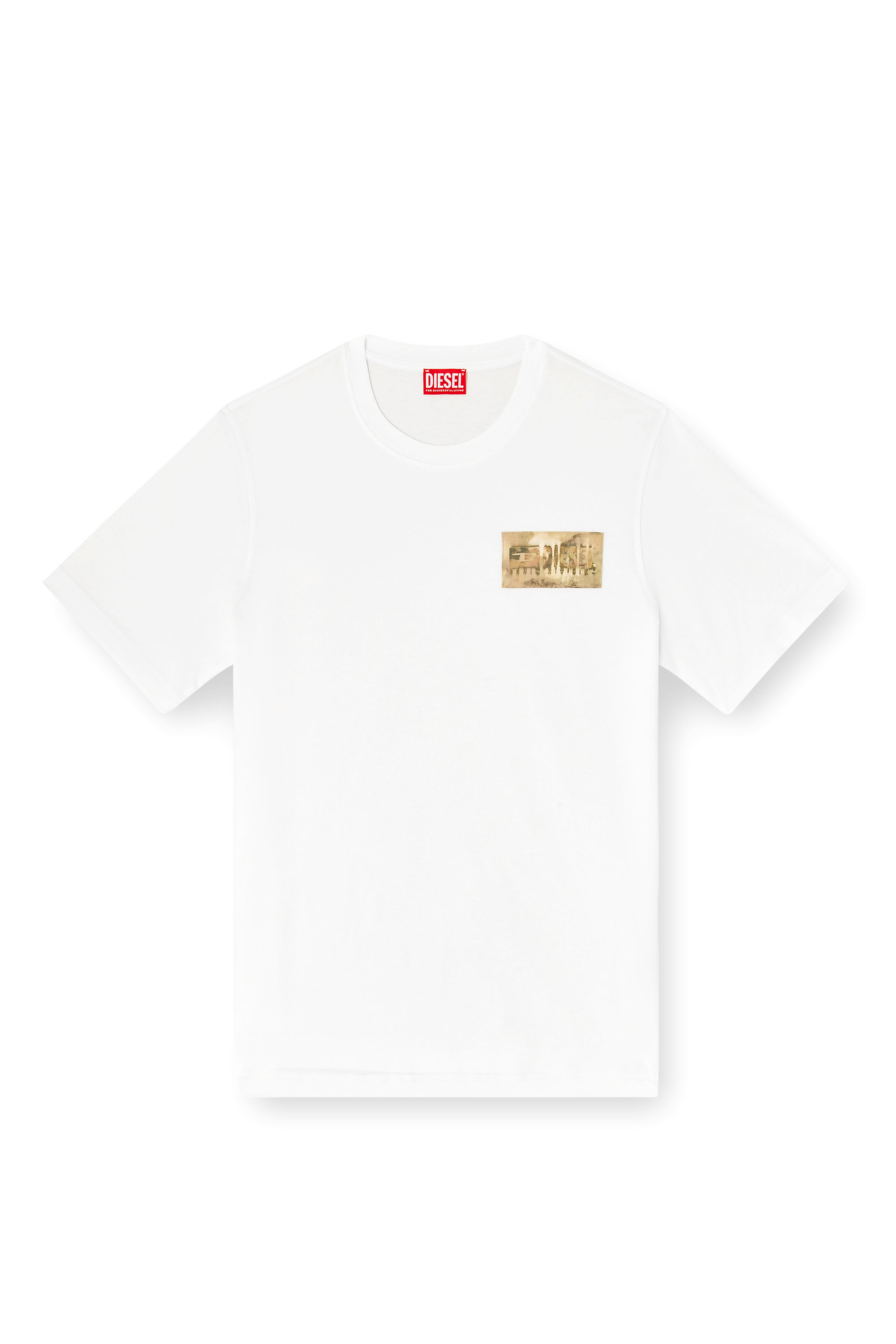 Diesel - T-ADJUST-V4, Camiseta con parche de camuflaje Hombre in Blanco - 3