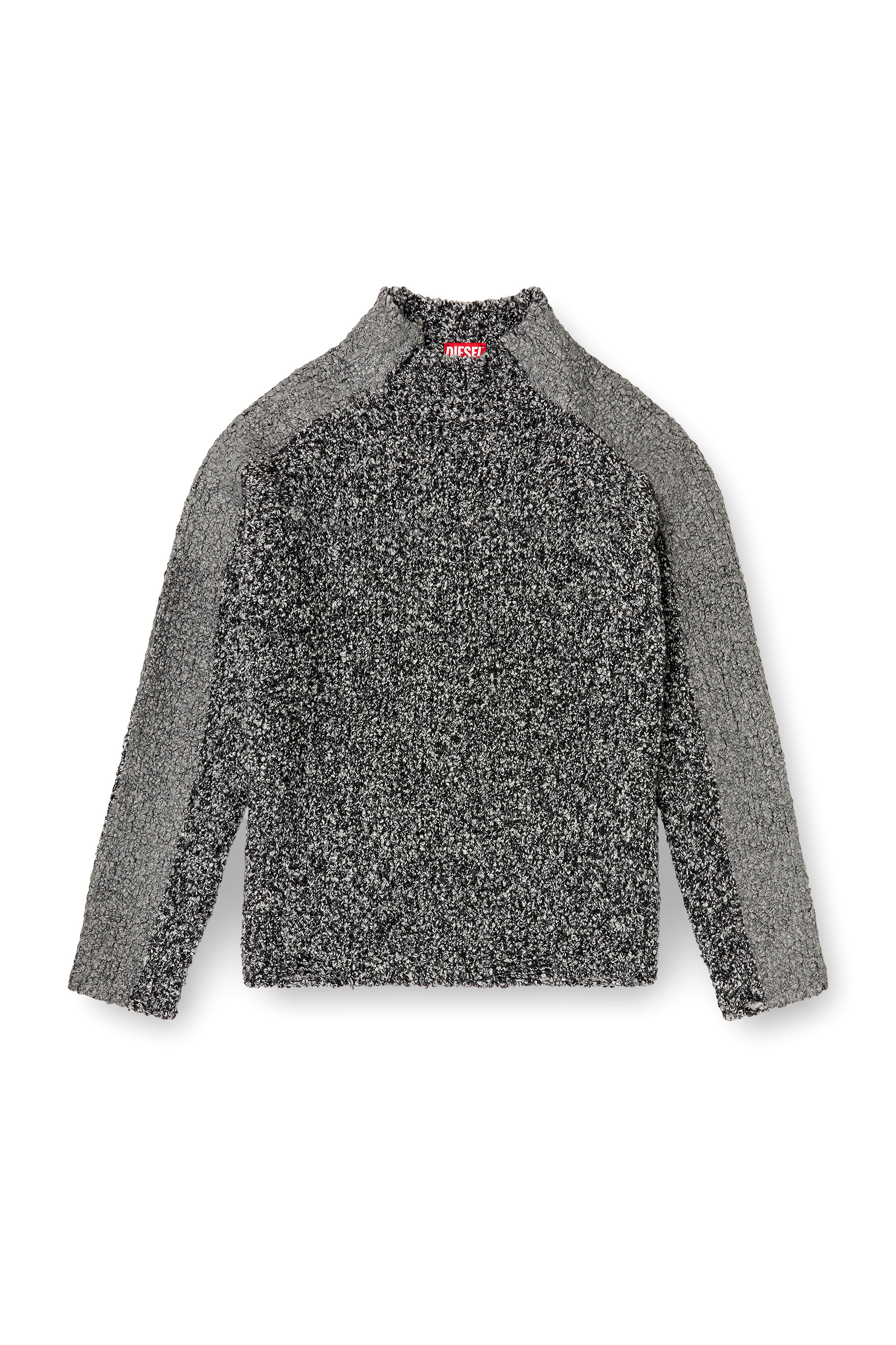 Diesel - K-ERLAND, Jersey de punto bouclé con bandas en las mangas Hombre in Negro - 3