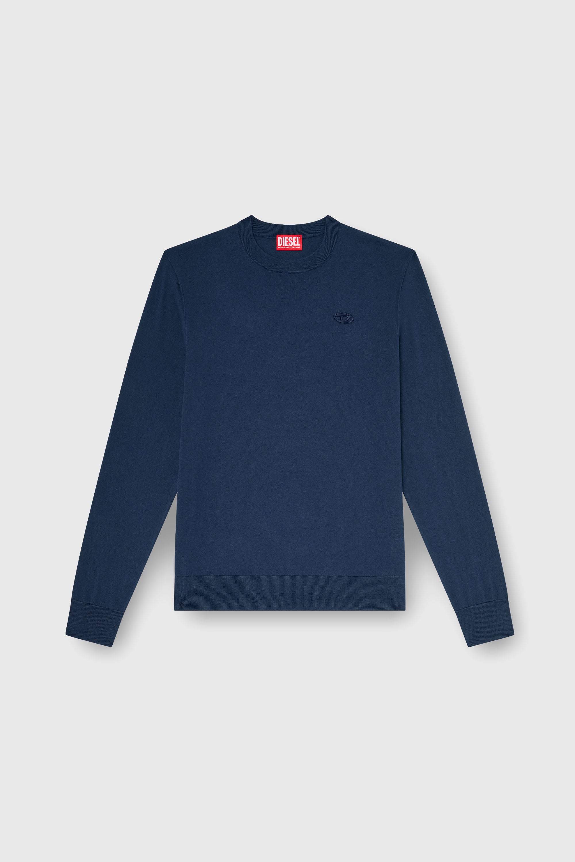 Diesel - K-FREEX-TAG-T92, Prenda de punto de algod&oacute;n con logotipo tono sobre tono Hombre in Azul marino - 2