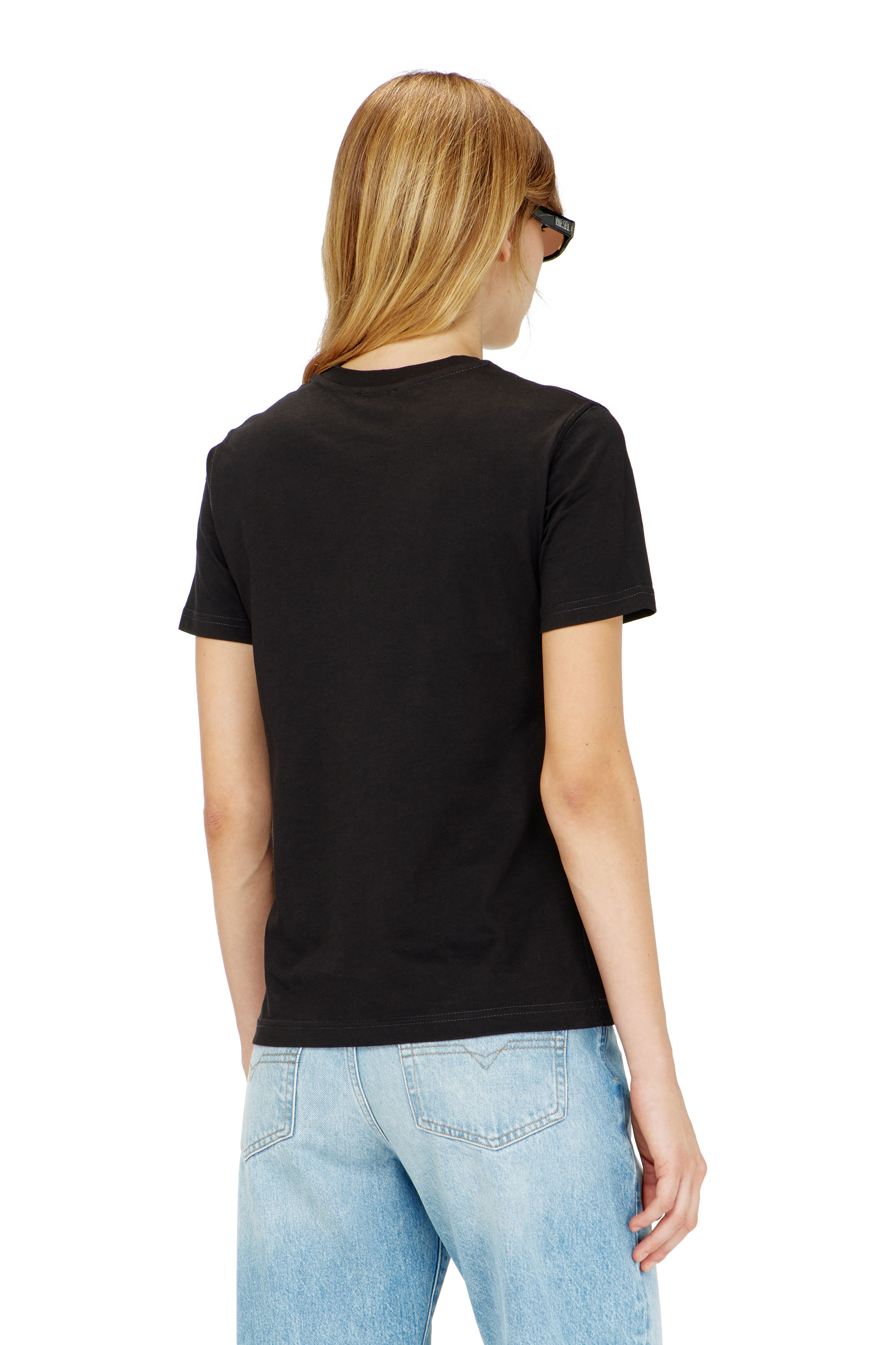 Diesel - T-REG-ZAL-V2, Camiseta de algod&oacute;n con estampado gr&aacute;fico Mujer in Negro - 4