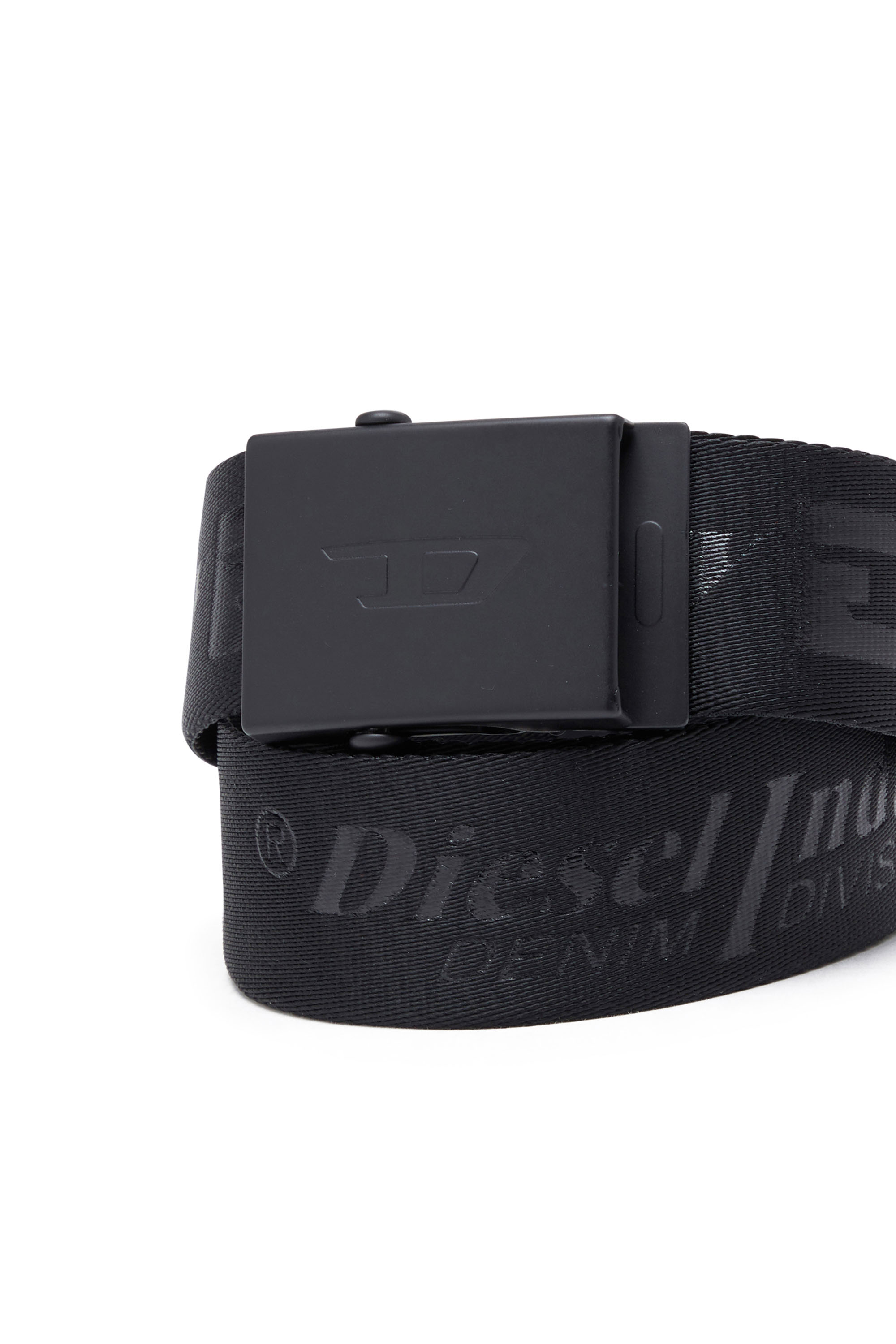 Diesel - B-DIESEL IND-TAPE, Cinturón de cinta con logotipos all-over Hombre in Negro - 3