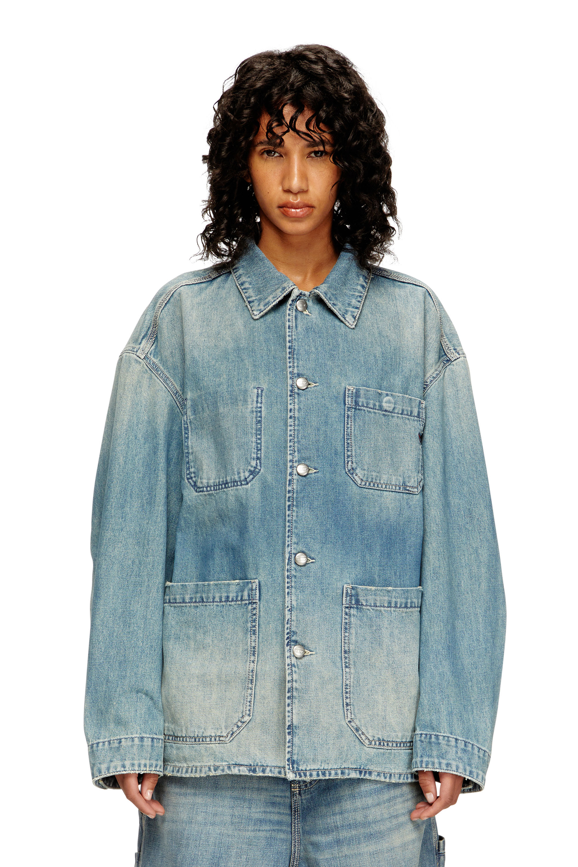 Diesel - D-STACK-U, Chaqueta de denim de estilo utility Unisex in Azul marino - 1