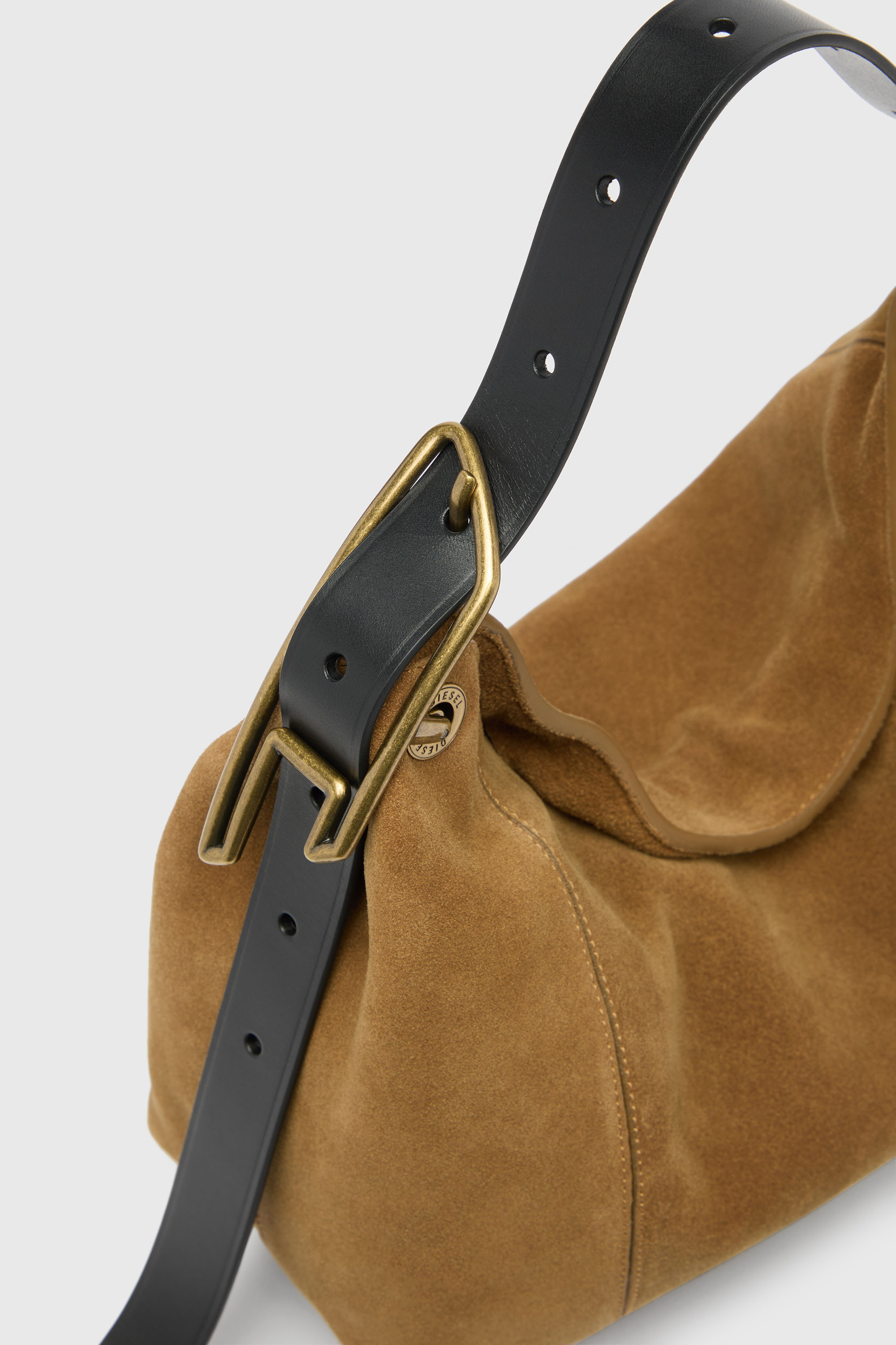 Diesel - D-LINE HOBO S, D-Line Bolso de hombro en ante encerado Mujer in Marr&oacute;n - 5