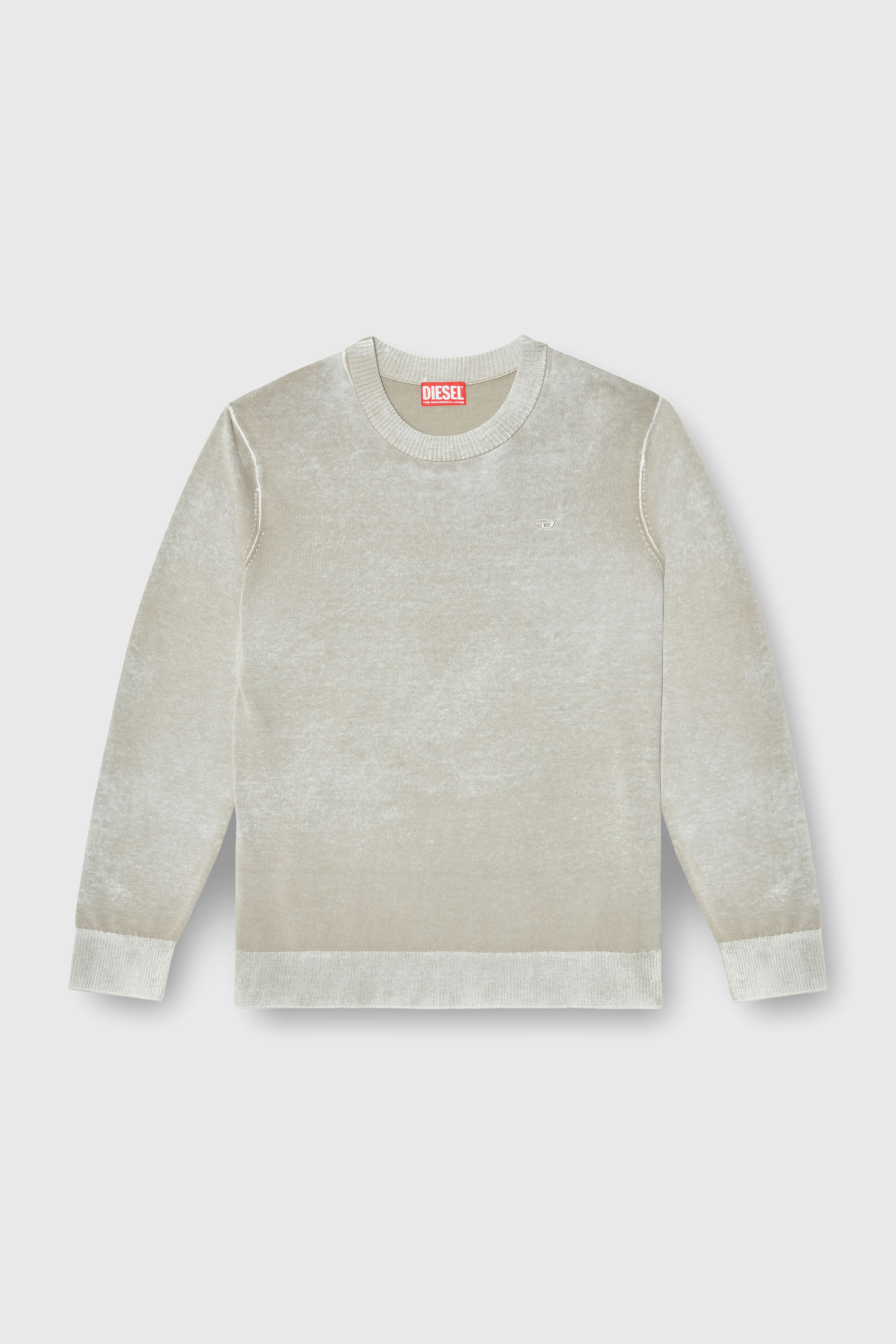 Diesel - K-LAURENT, Jersey con estampado inverso descolorido Hombre in Gris - 2