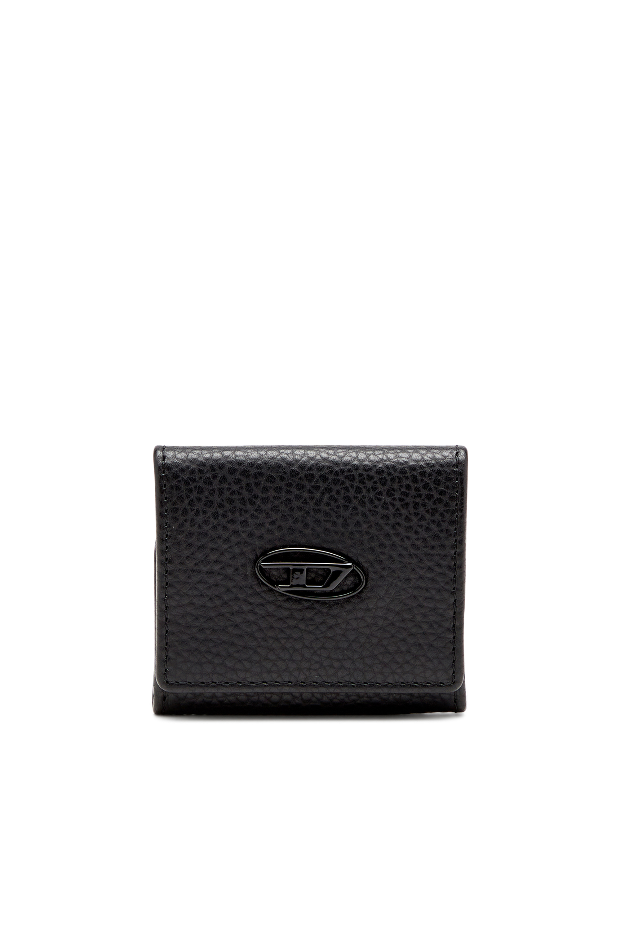 Diesel - HISSU EVO COIN CASE, Monedero de cuero granulado Hombre in Negro - 1