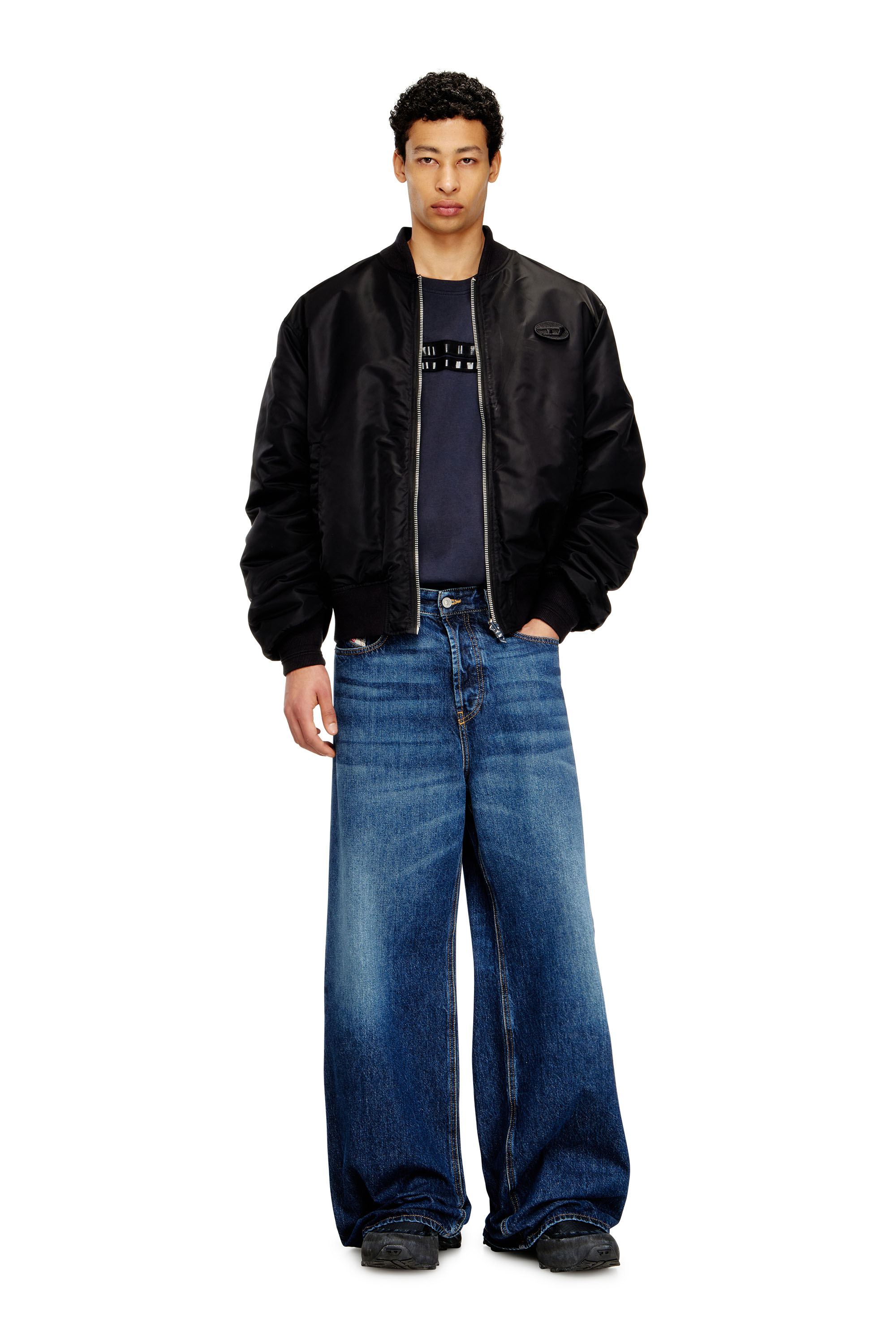 Diesel - T-REDDY, Camiseta de algodón regular con bandas de framis Hombre in Azul marino - 2