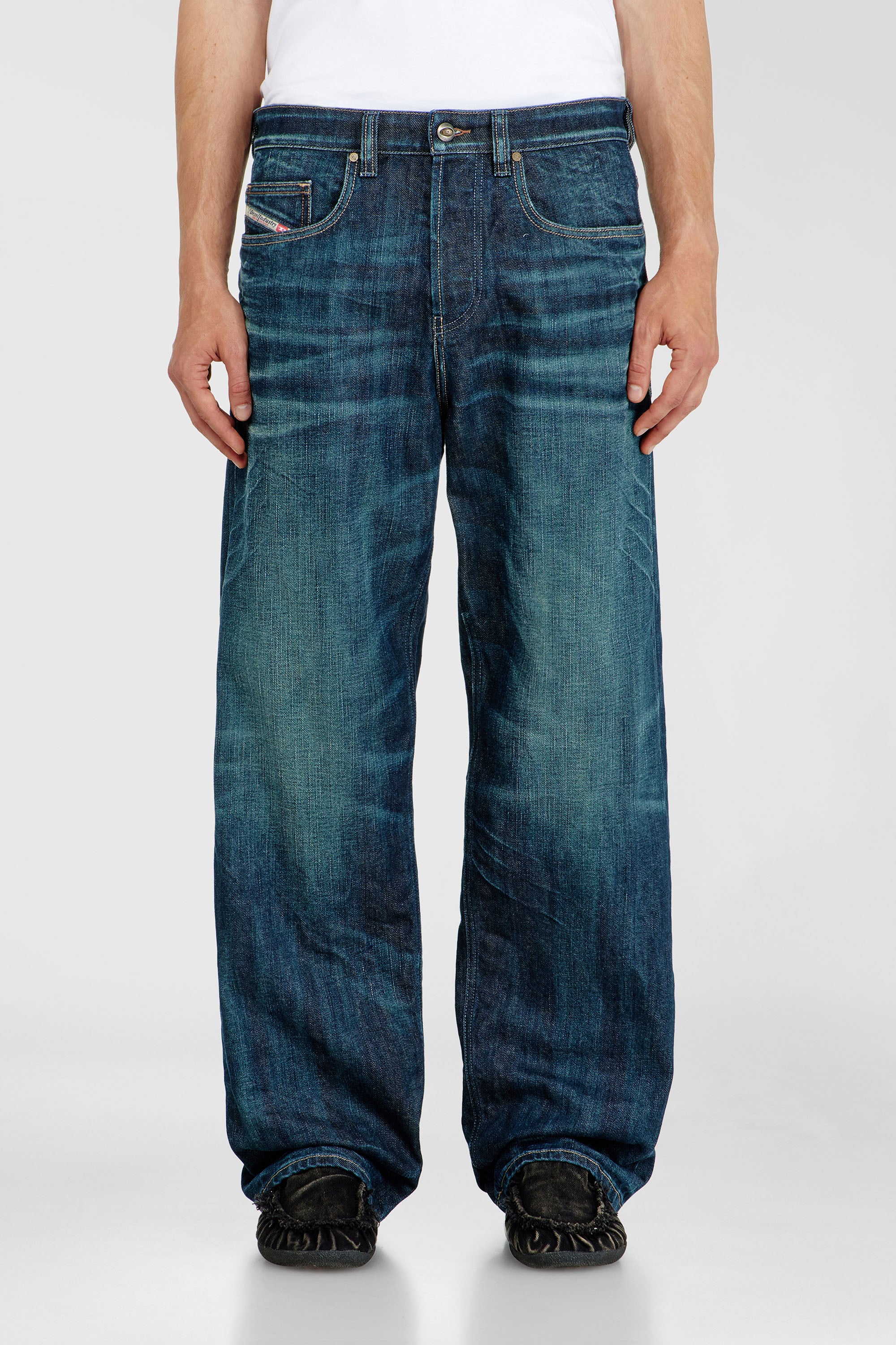 Diesel - Relaxed Jeans 2001 D-Macro 09Q04 Hombre, Azul Oscuro - 1