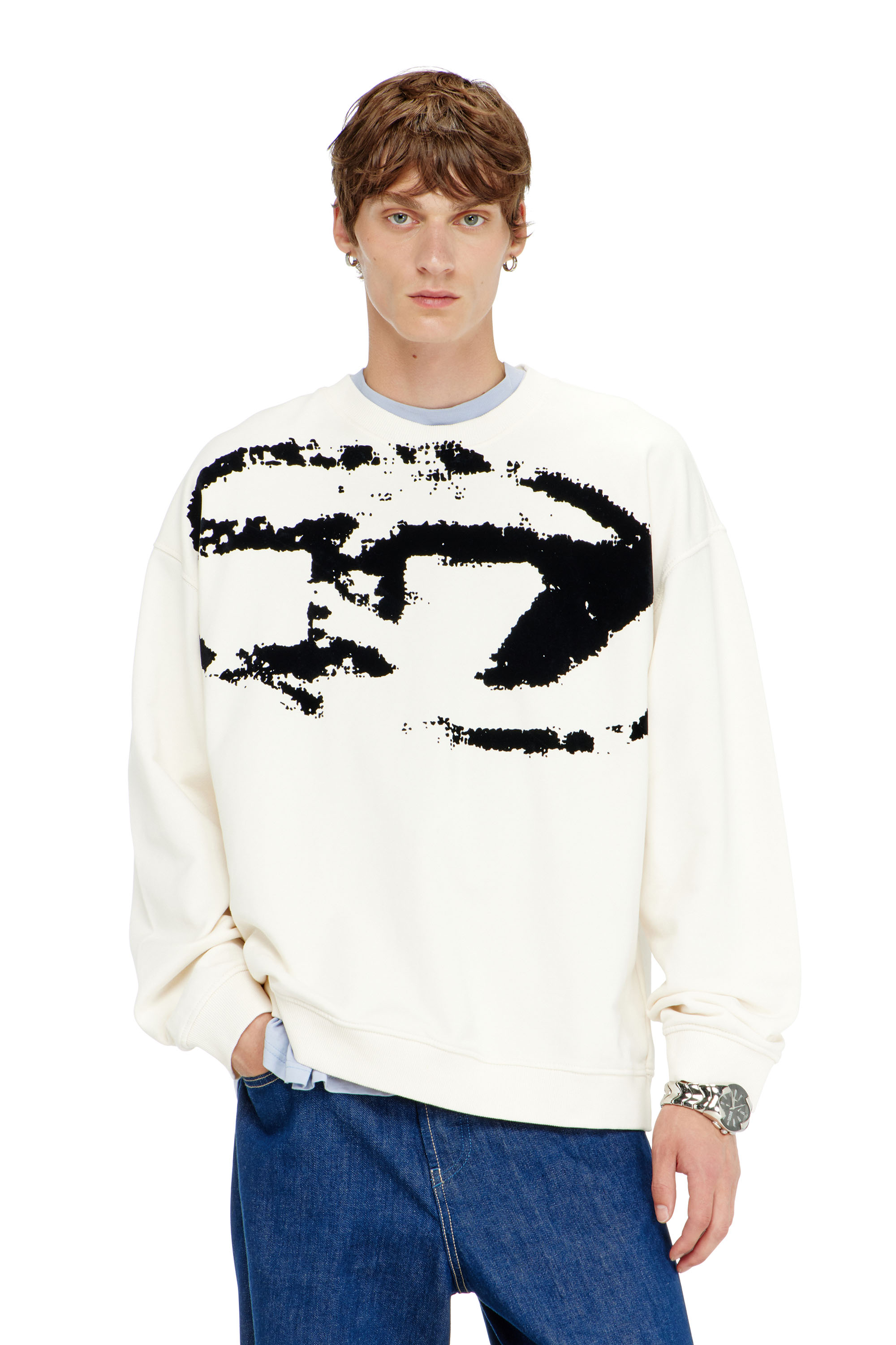 Diesel - S-BOXT-N5, Sudadera de algod&oacute;n con Oval D flocado Hombre in Multicolor - 1
