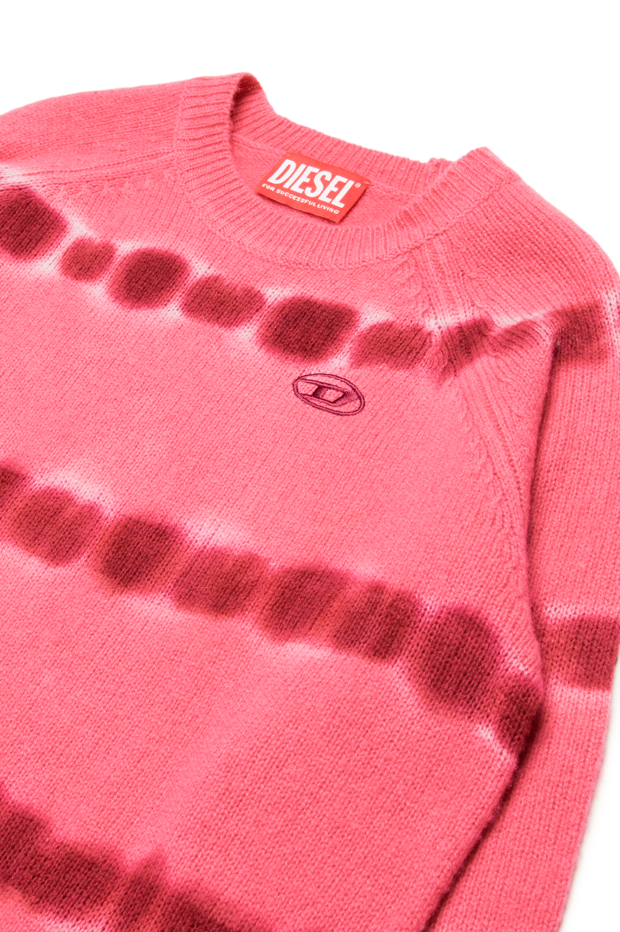 Diesel - KRO OVER, Unisex's Jumper in tie-dye-effect wool in Pink - 3