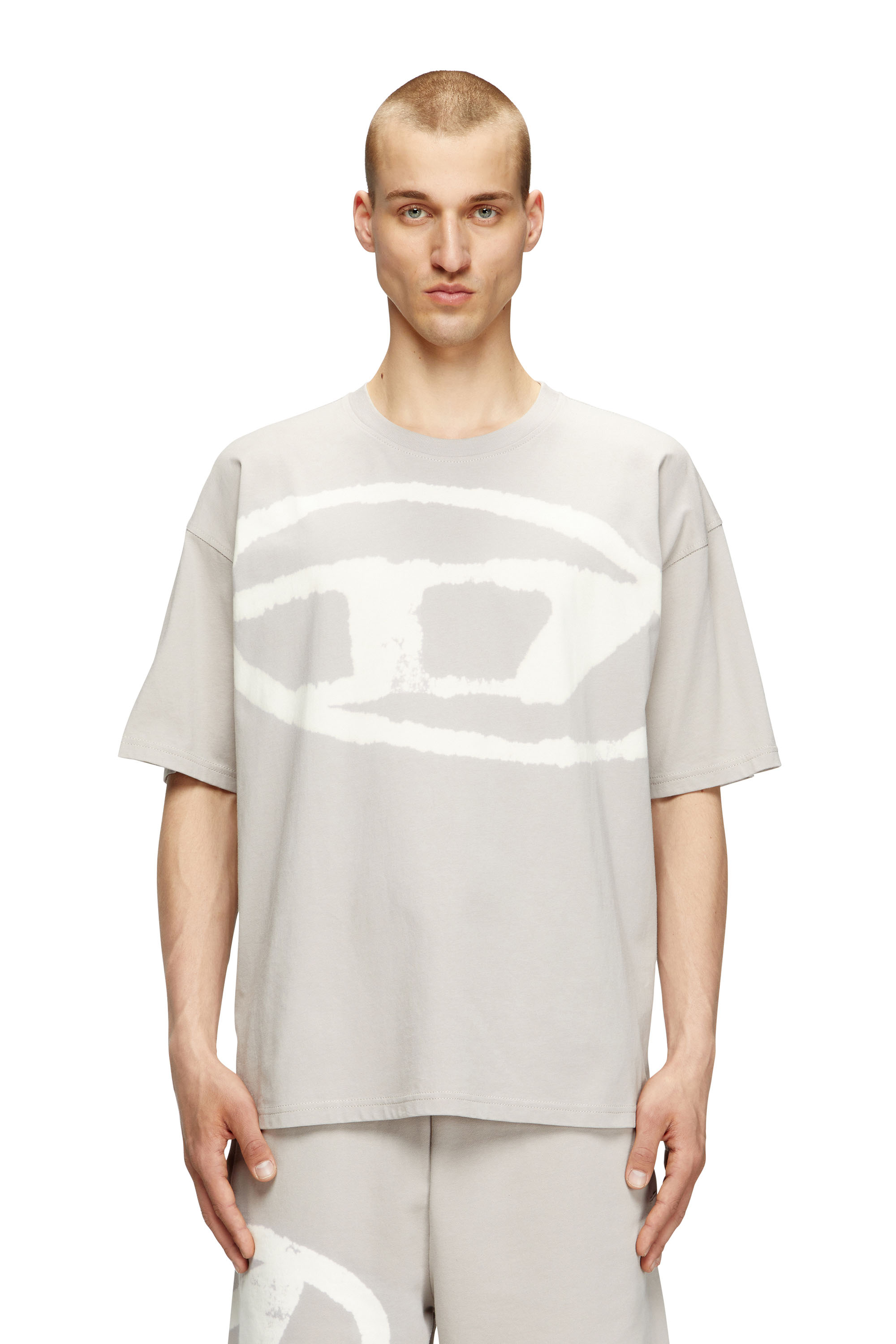Diesel - T-BOXT-BLEACH, Camiseta con logotipo Oval D descolorido Hombre in Gris - 1