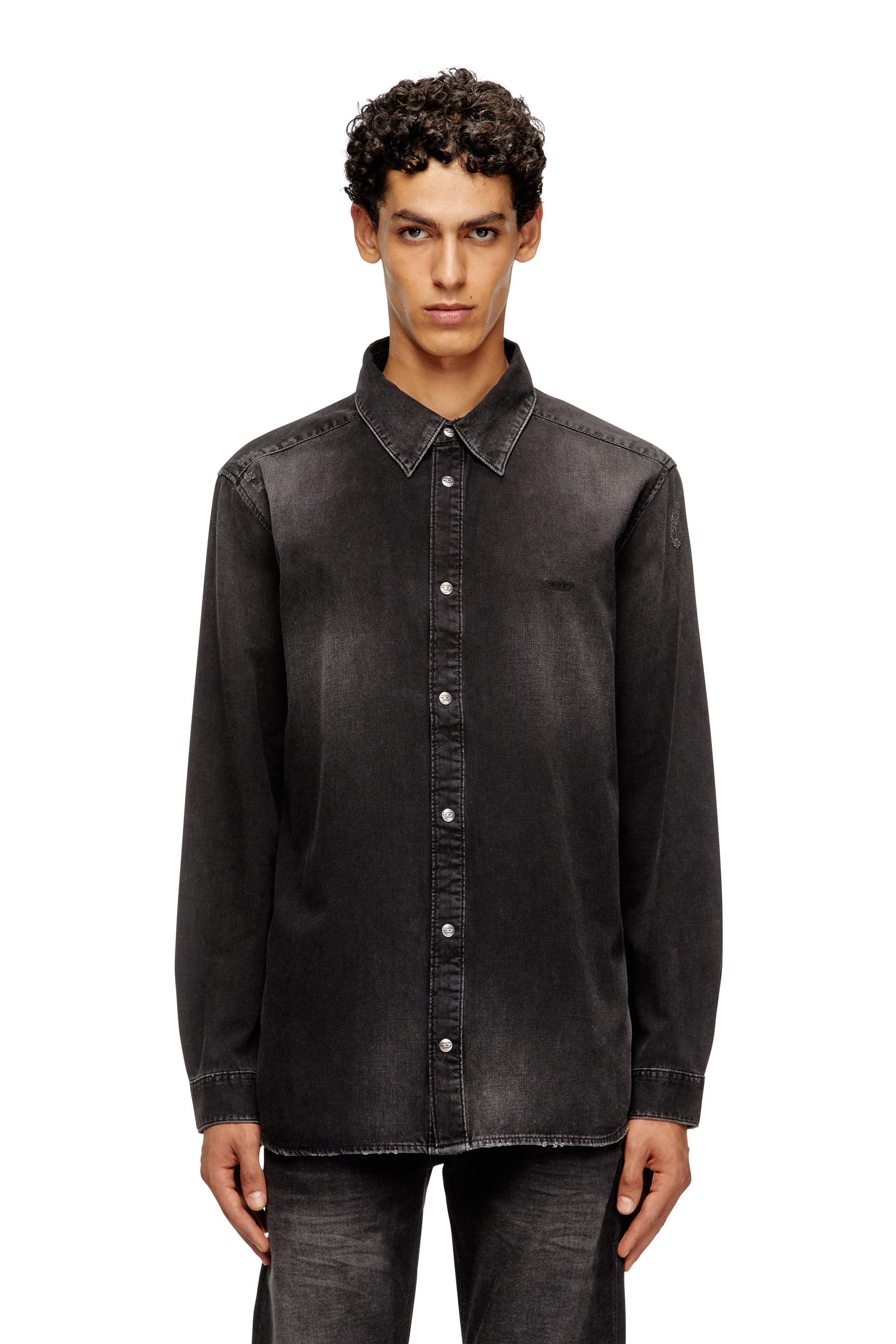 Diesel - D-SIMPLY, Camisa de denim de manga larga Hombre in Negro - 1