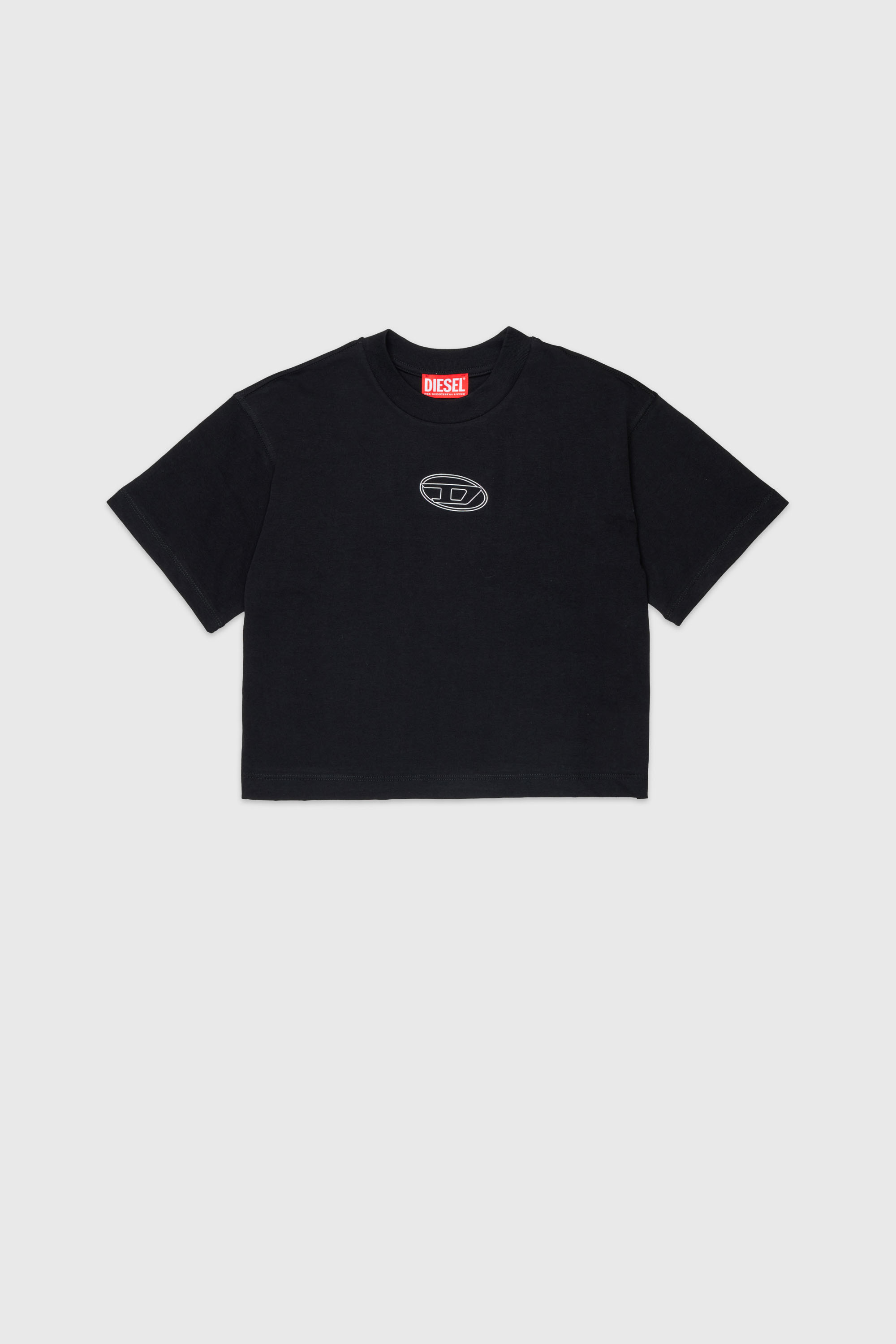 Diesel - TLIXIN, Cropped T-shirt con logo Oval D Mujer in Negro - 1