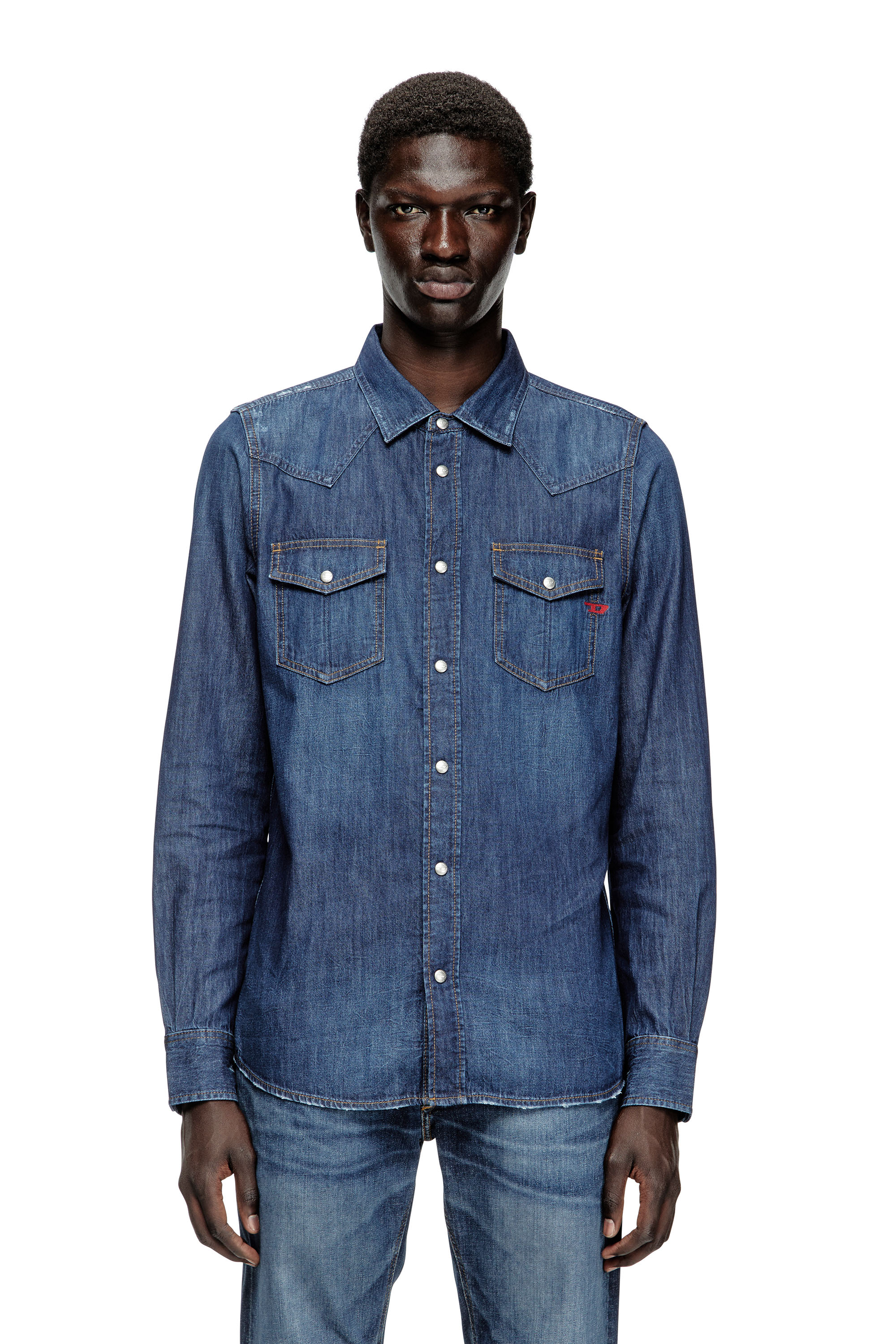 Diesel - D-VEGA, Sobrecamisa denim Hombre in Azul marino - 1