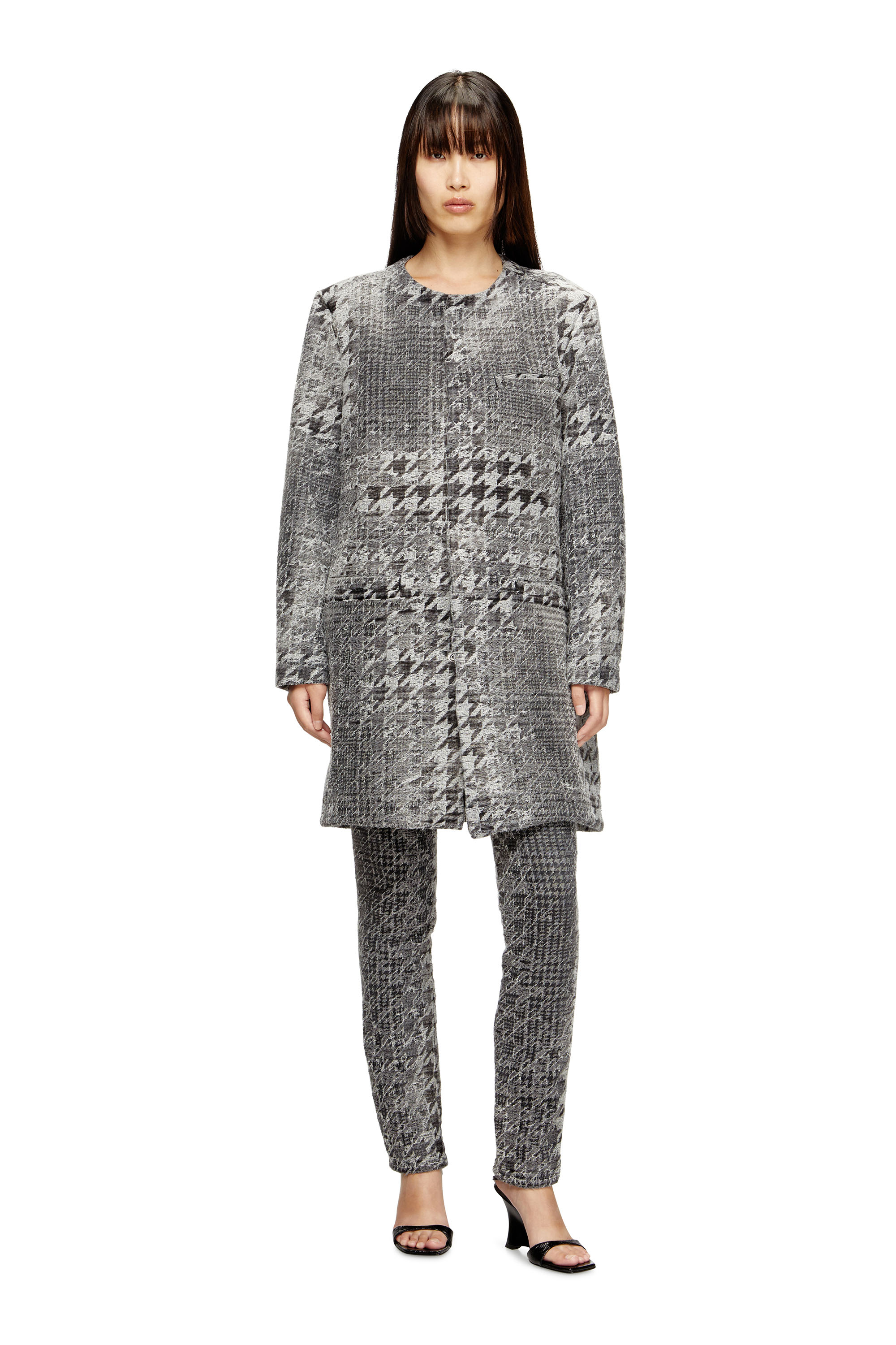 Diesel - D-LOT-FSH, Abrigo de denim jacquard en diseño Príncipe de Gales Unisex in Multicolor - 6