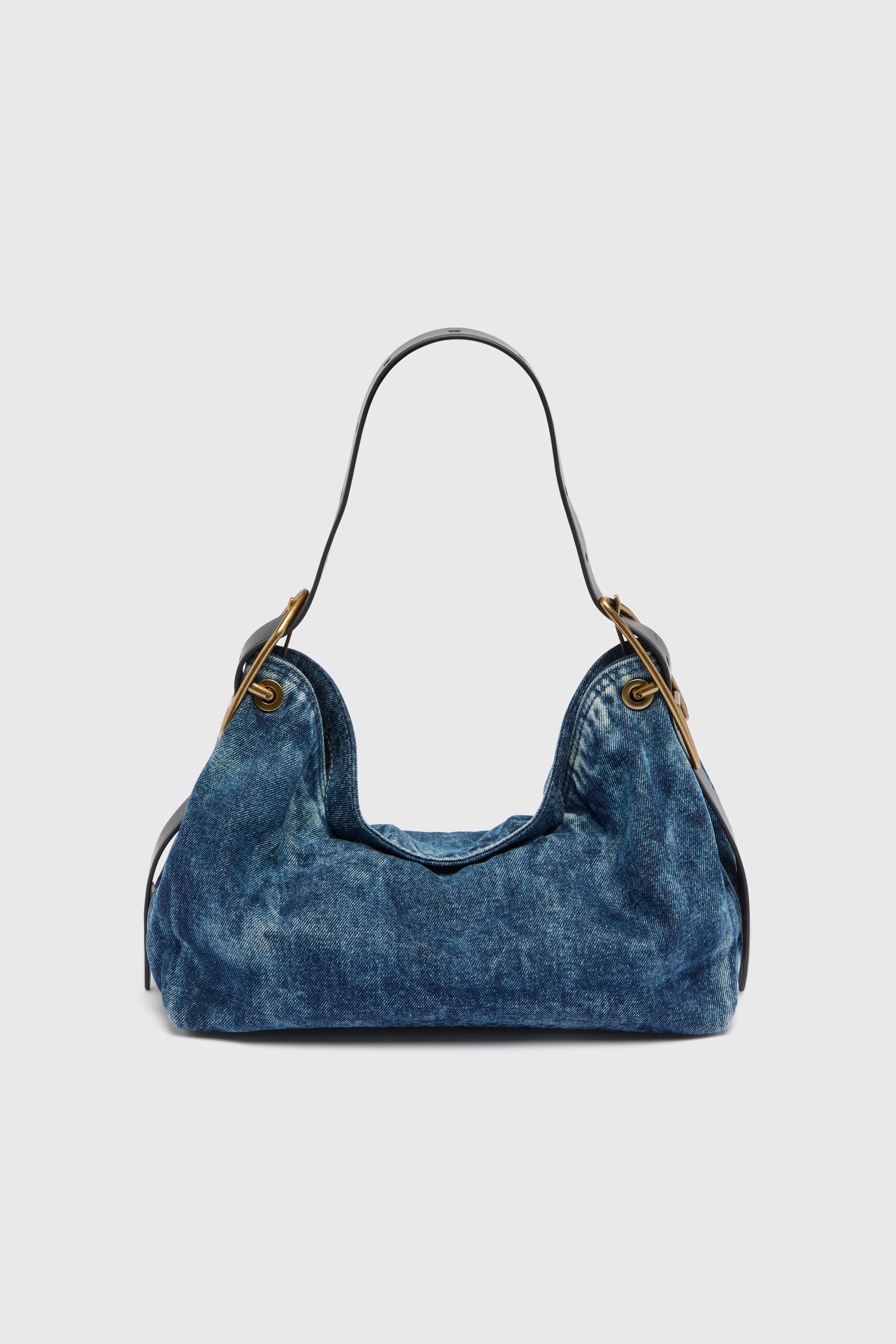 Diesel - D-LINE HOBO S, D-Line-Bolso de hombro en deim Mujer in Azul marino - 1