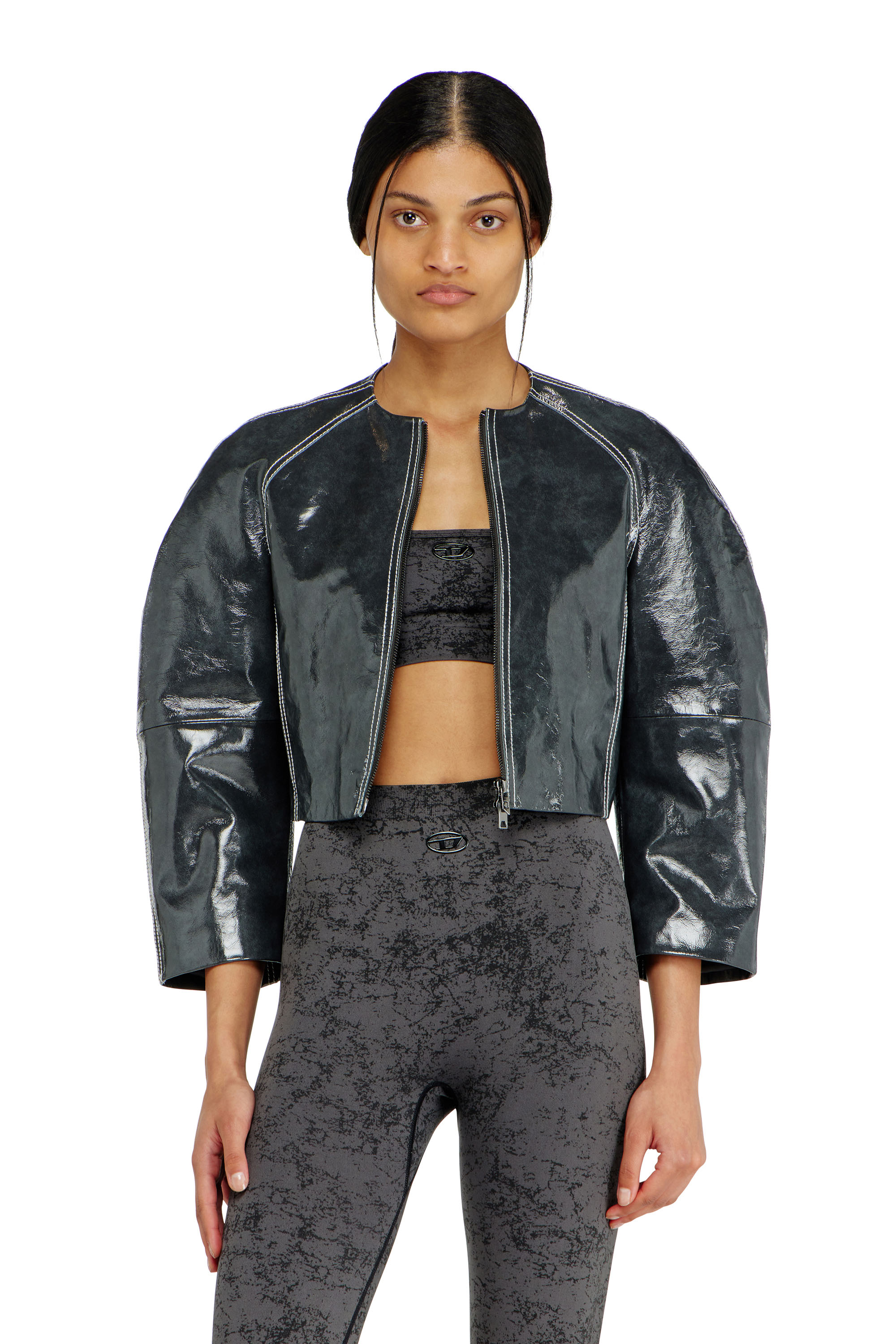 Diesel - HELLA-UTLT, Top deportivo con estampado utility Mujer in Gris - 2