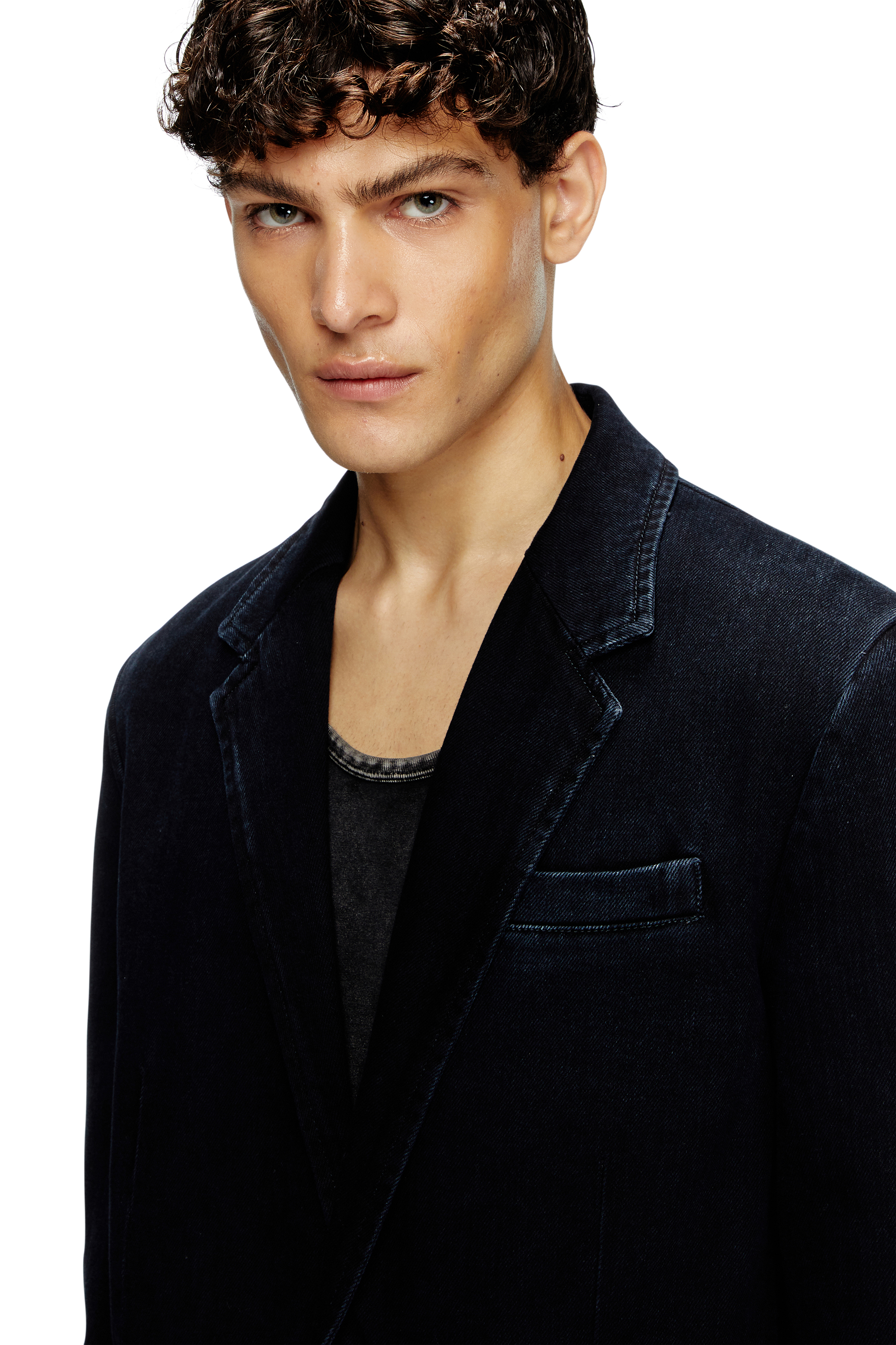 Diesel - D-REGER-D, Blazer en denim rayado Unisex in Azul marino - 6