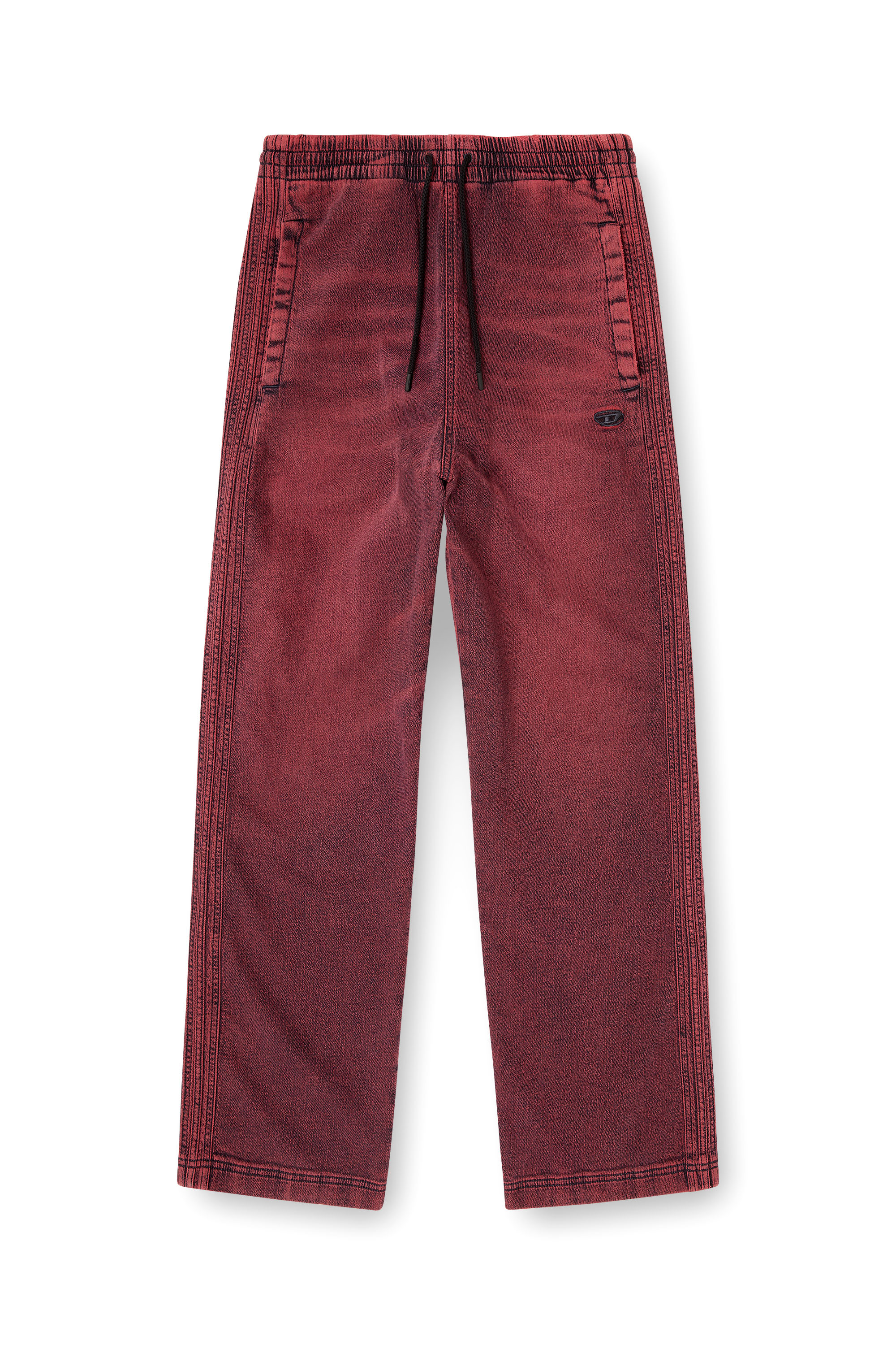 Diesel - Relaxed D-Martyans Track Denim 09Q50 Hombre, Rojo - 3