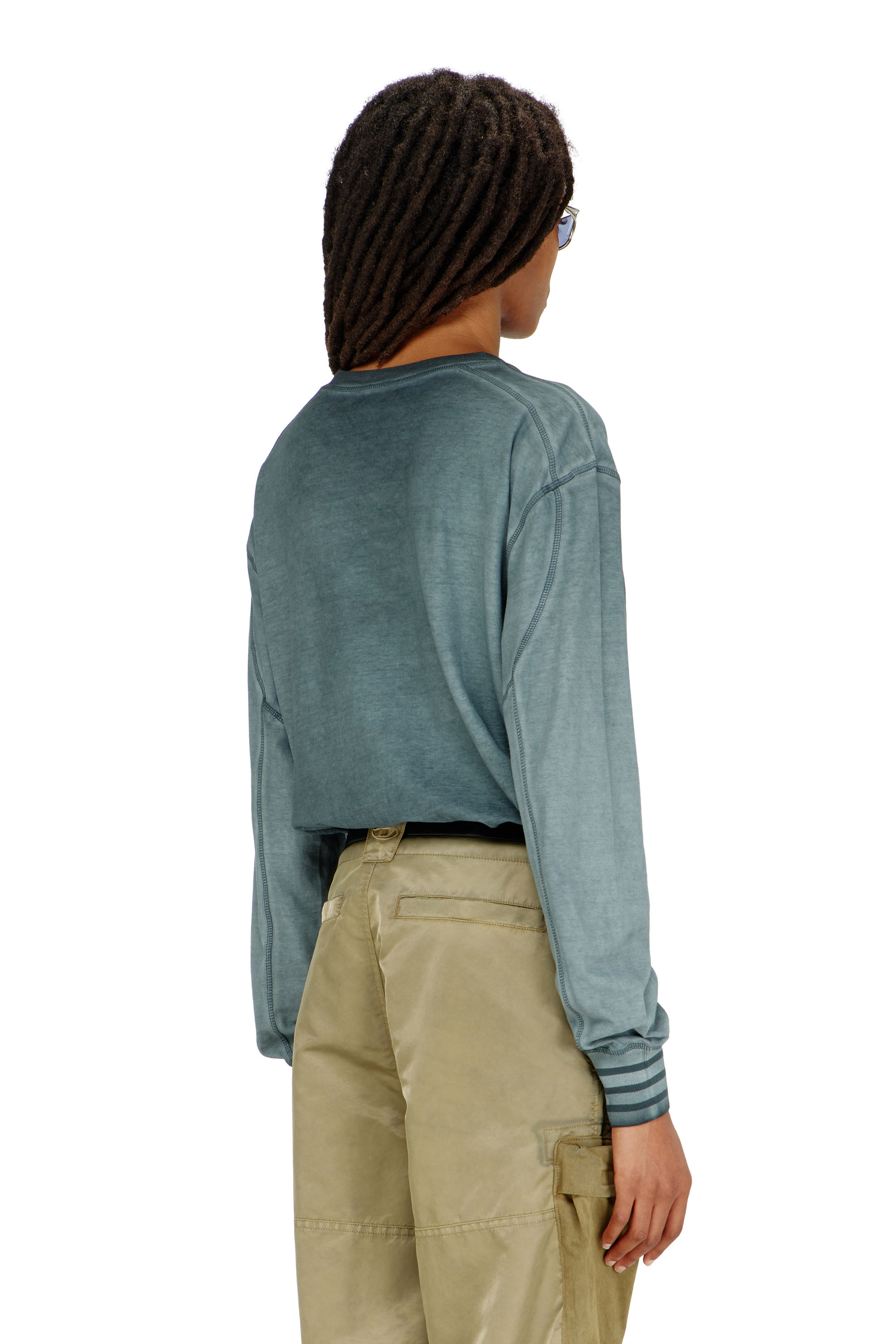 Diesel - T-BAWYE-LS, Camiseta con parches e inserciones de micro-waffle Mujer in ToBeDefined - 3