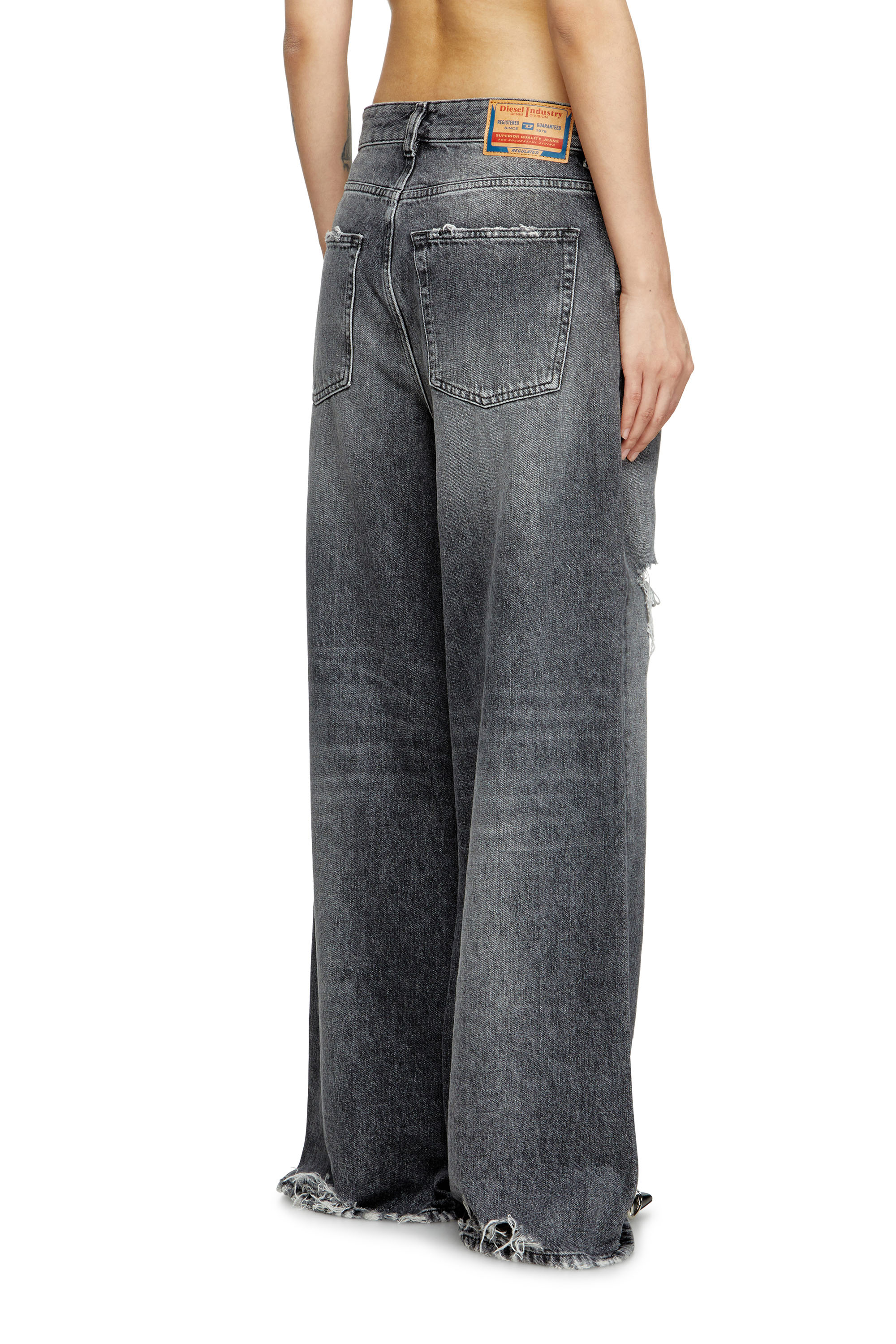 Diesel - Relaxed Jeans 1996 D-Sire 007X4 Mujer, Negro/Gris oscuro - 4