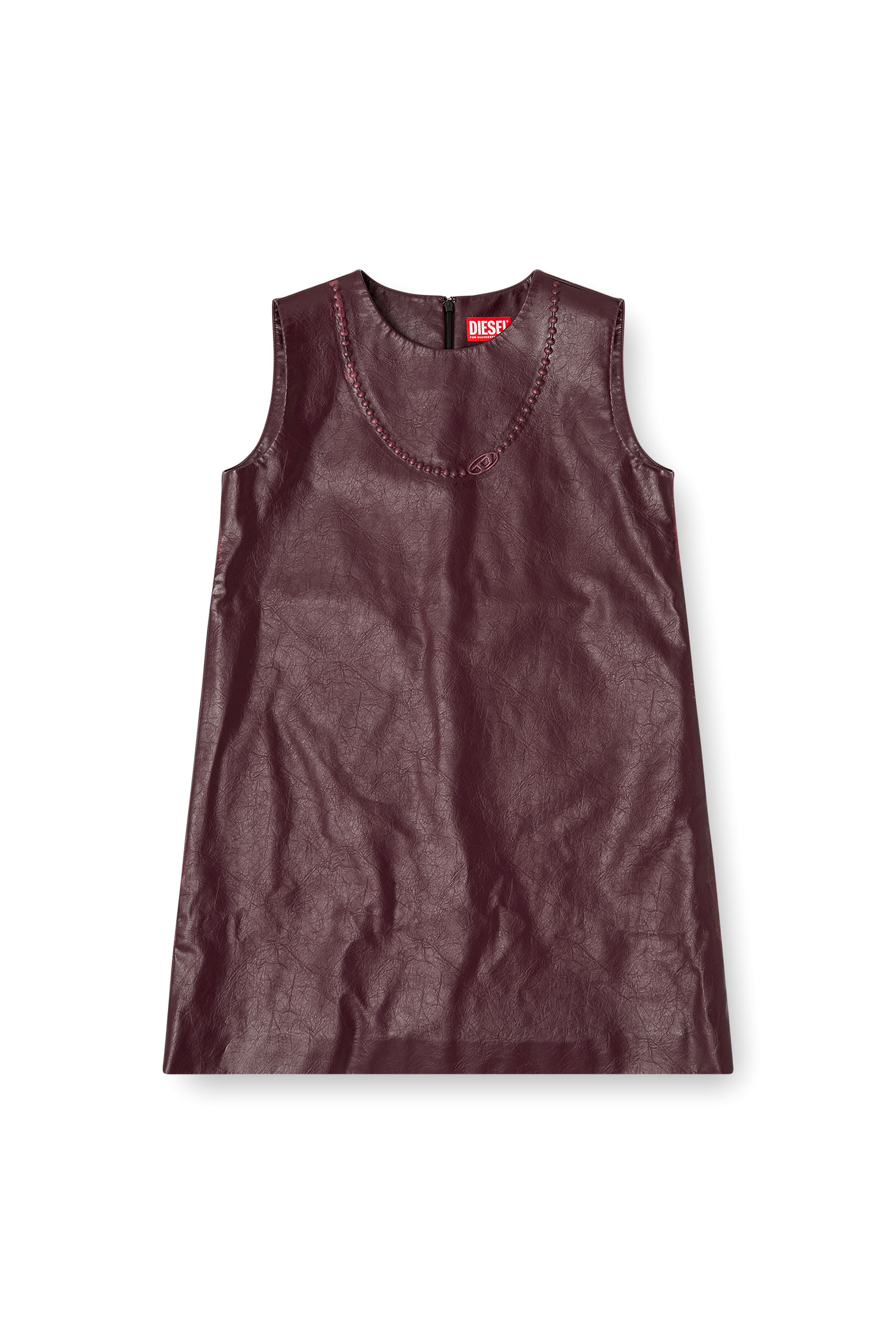 Diesel - FR-D-ARES, Minivestido sin mangas burgundy en tejido recubierto Mujer in Rojo - 2