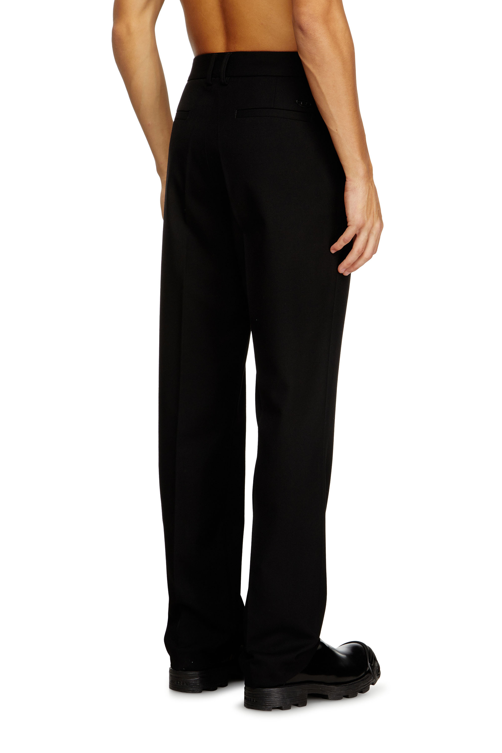 Diesel - P-AM-EPCI, Pantalones de mezcla de lana con etiqueta de metal Hombre in Negro - 4