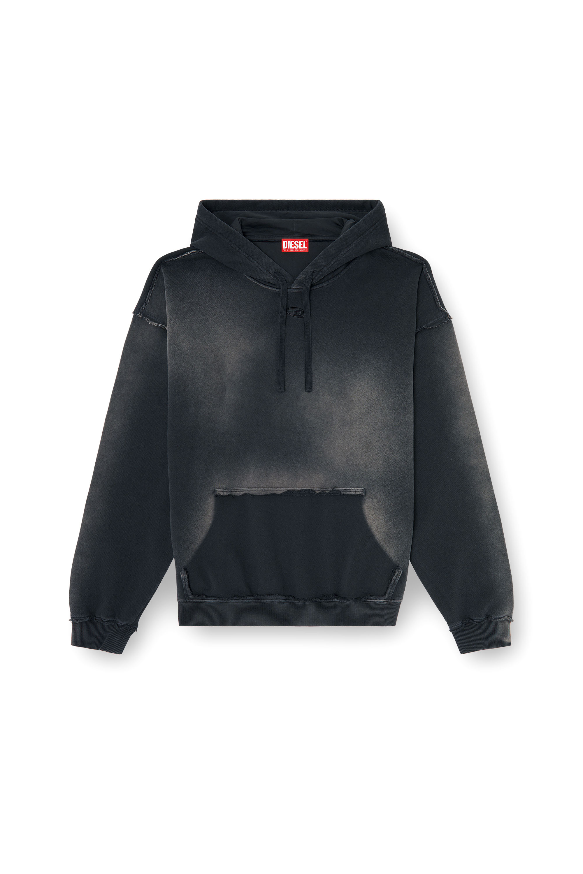 Diesel - S-POCK-HOOD, Sudadera de algod&oacute;n descolorida con detalles deshilachados Hombre in ToBeDefined - 3