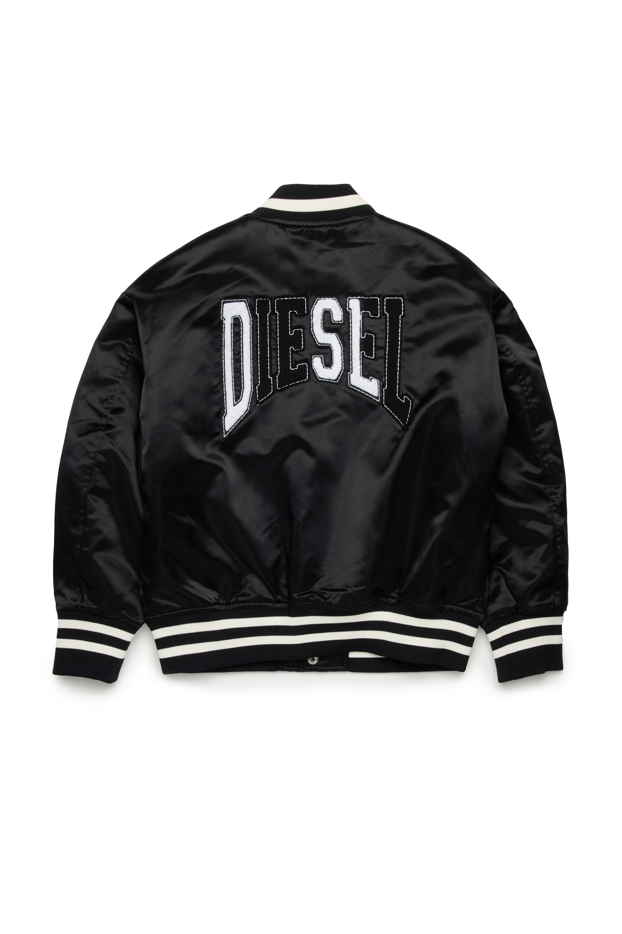 Diesel - JSTART, Man's Padded varsity bomber jacket in satin in Black - 2