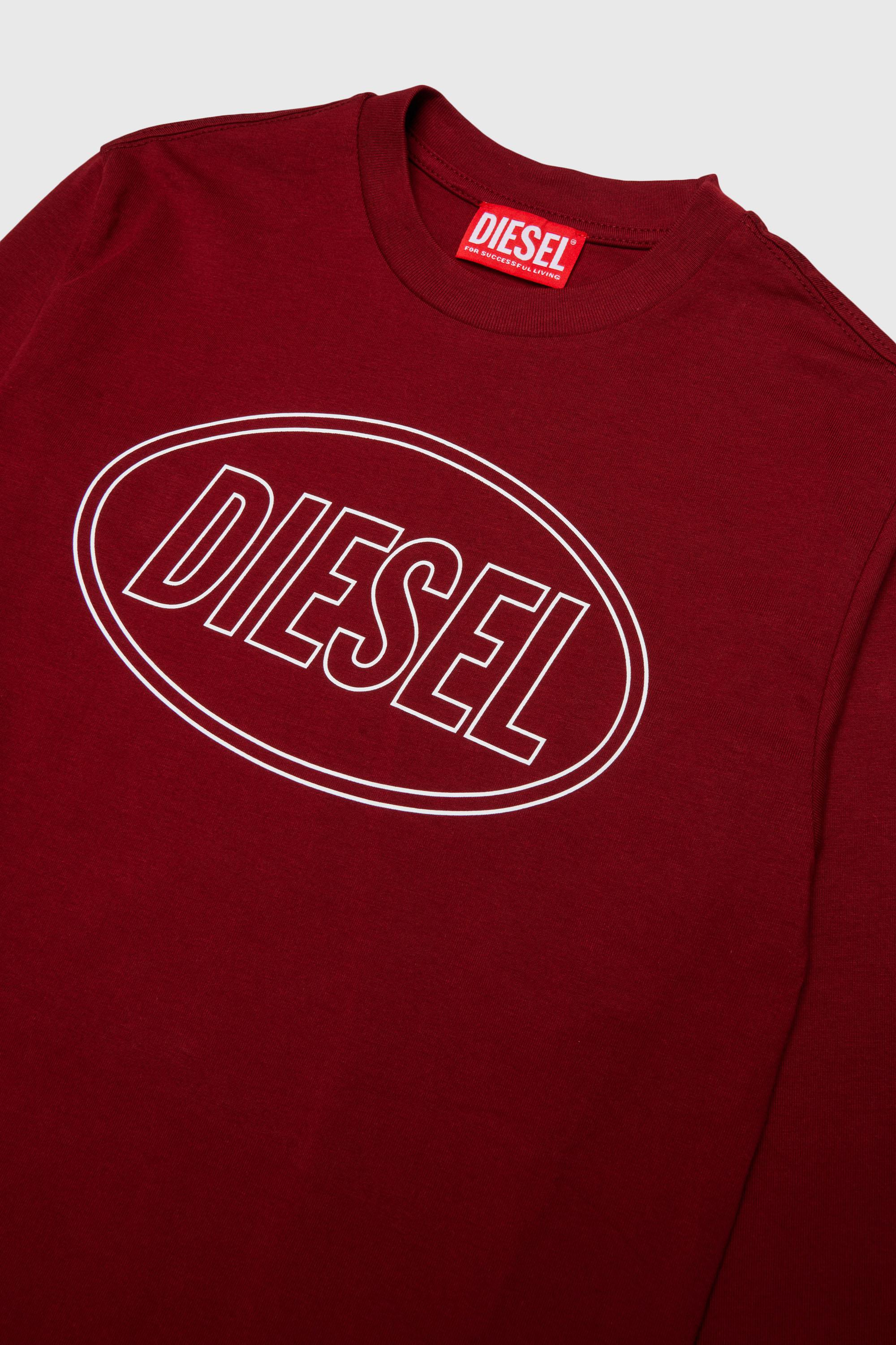Diesel - TCIRCLELS OVER, Camiseta de manga larga con Logo Oval D Hombre in Rojo - 3