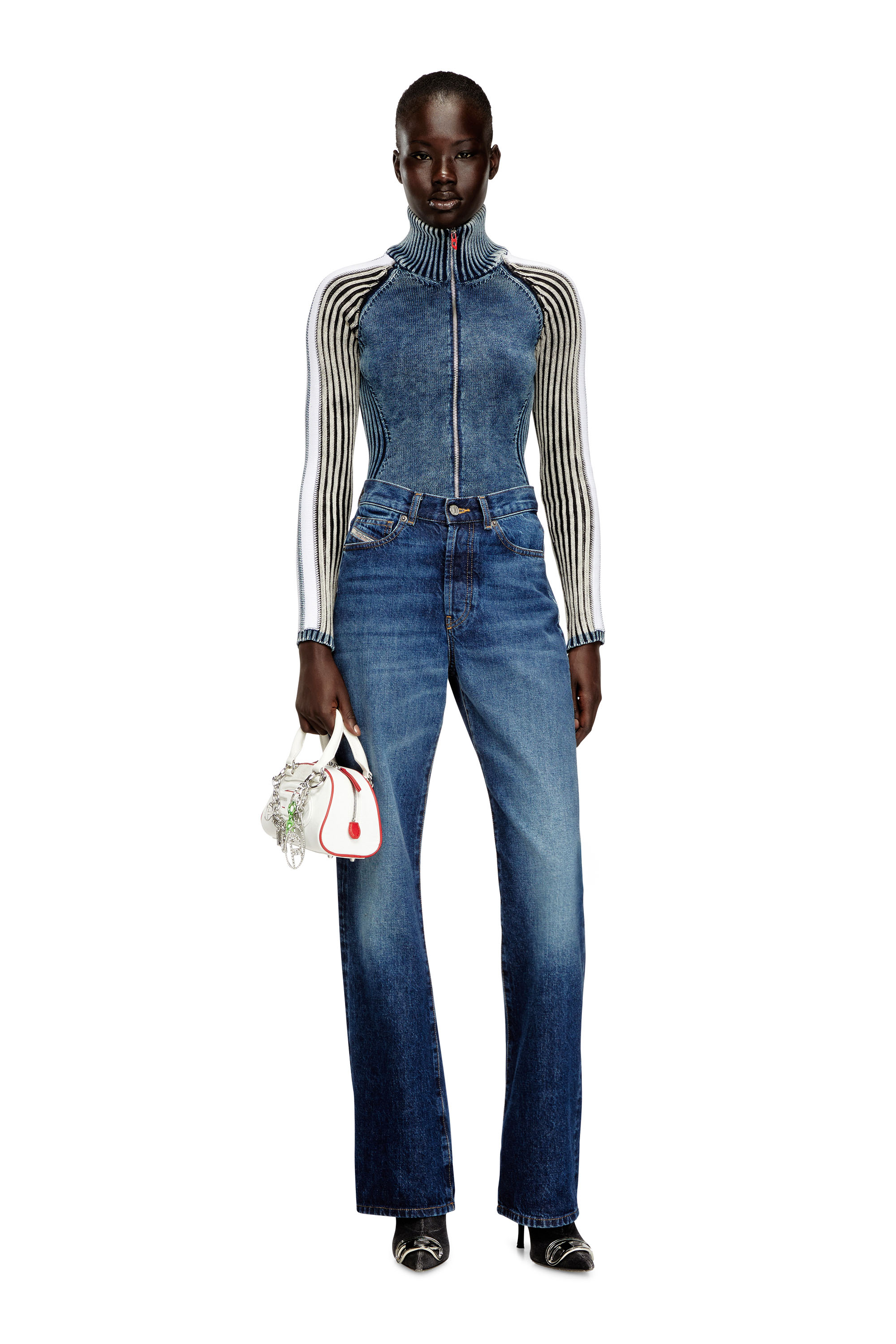 Diesel - 1DR DOME CROSSBODY, 1DR Dome-Mini bolso de bloques de color tipo bowling Mujer in Blanco - 2