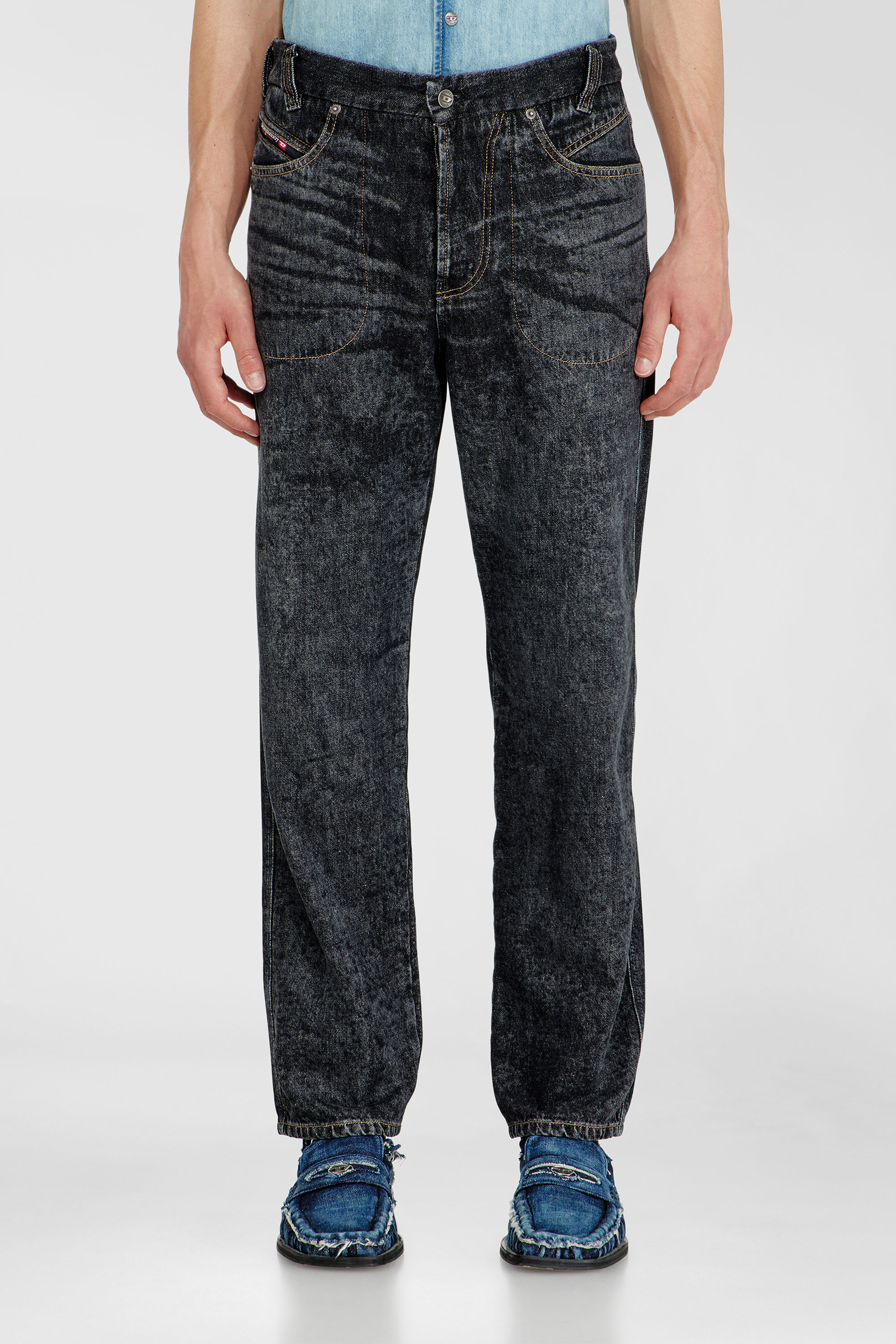 Diesel - Relaxed Jeans D-Marcus 09Q24 Hombre, Negro/Gris oscuro - 1