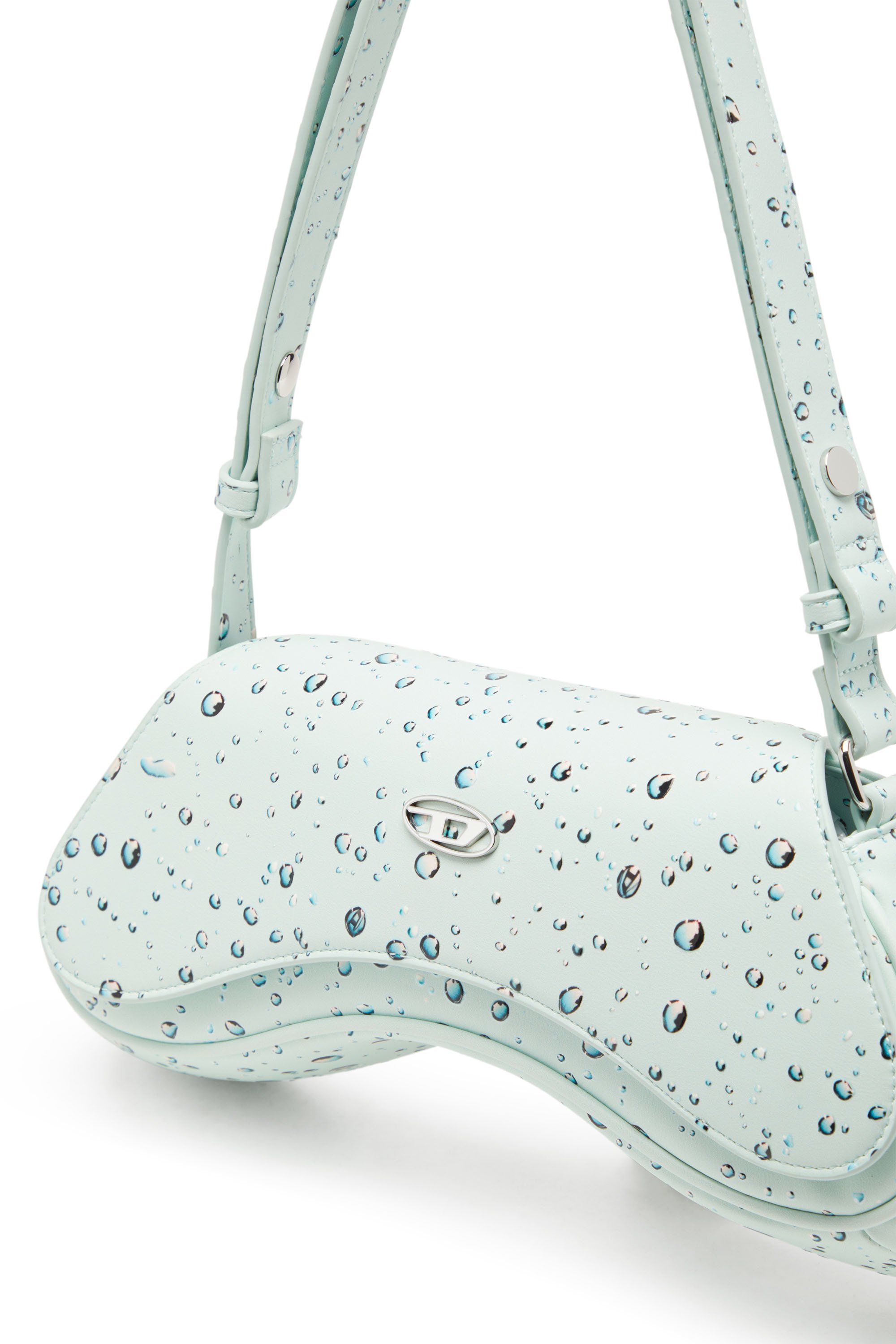 Diesel - PLAY CROSSBODY, Play-Bandolera con estampado de gotas de lluvia Mujer in Azul marino - 4