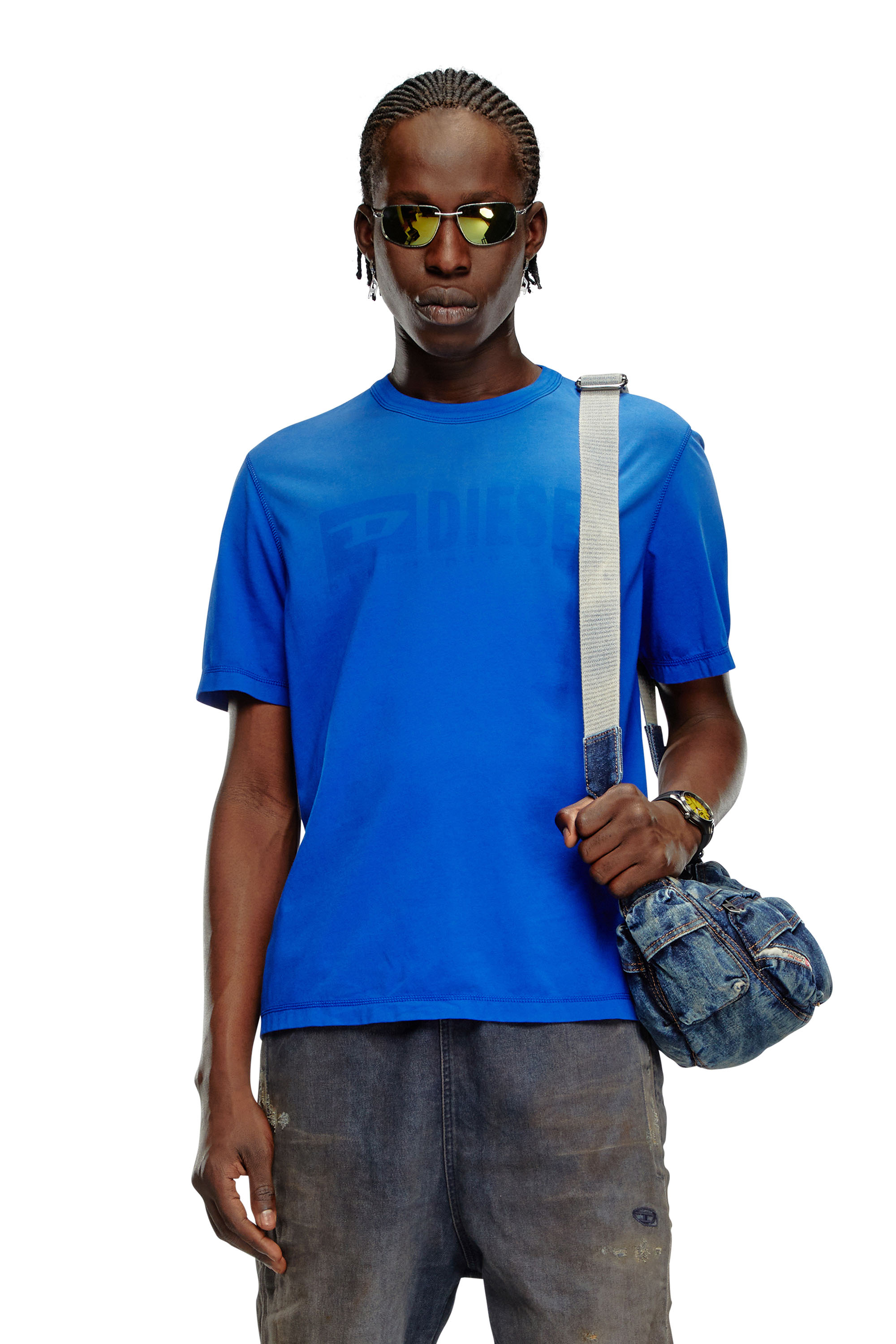 Diesel - T-ADJUST-K4, Hombre Camiseta con tratamiento desteñido por el sol in Azul marino - Image 1