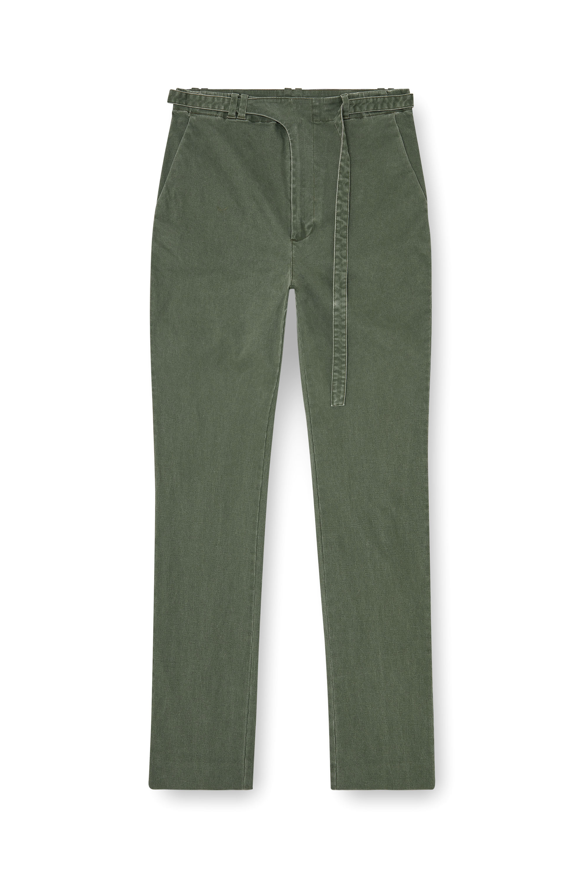 Diesel - P-NEDAR-CO, Pantalones de sarga de algod&oacute;n revestido con correa de moto Hombre in Verde - 3