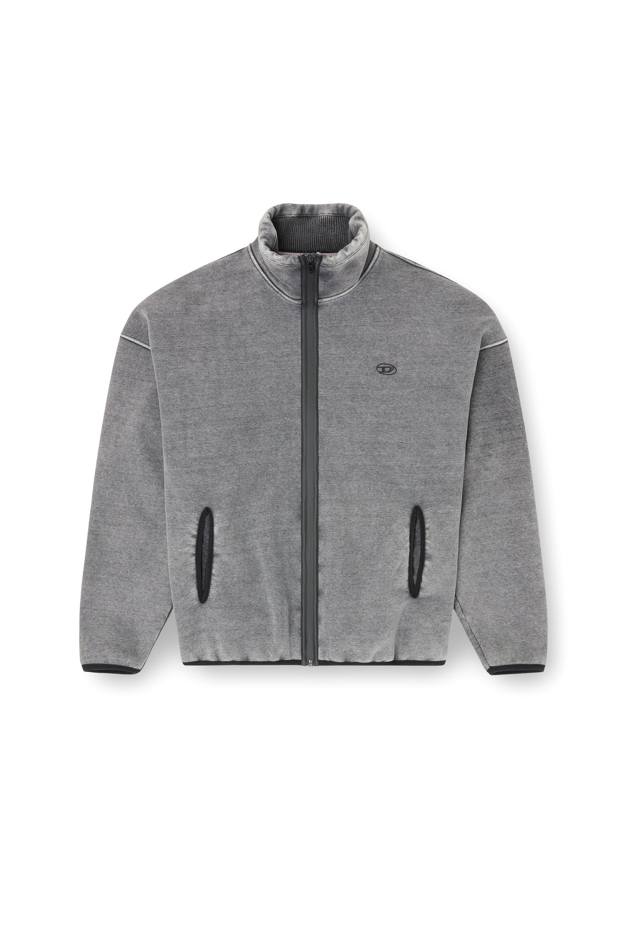Diesel - S-BATY-NEW, Sudadera con cierre de cremallera y forro interior Hombre in Gris - 3
