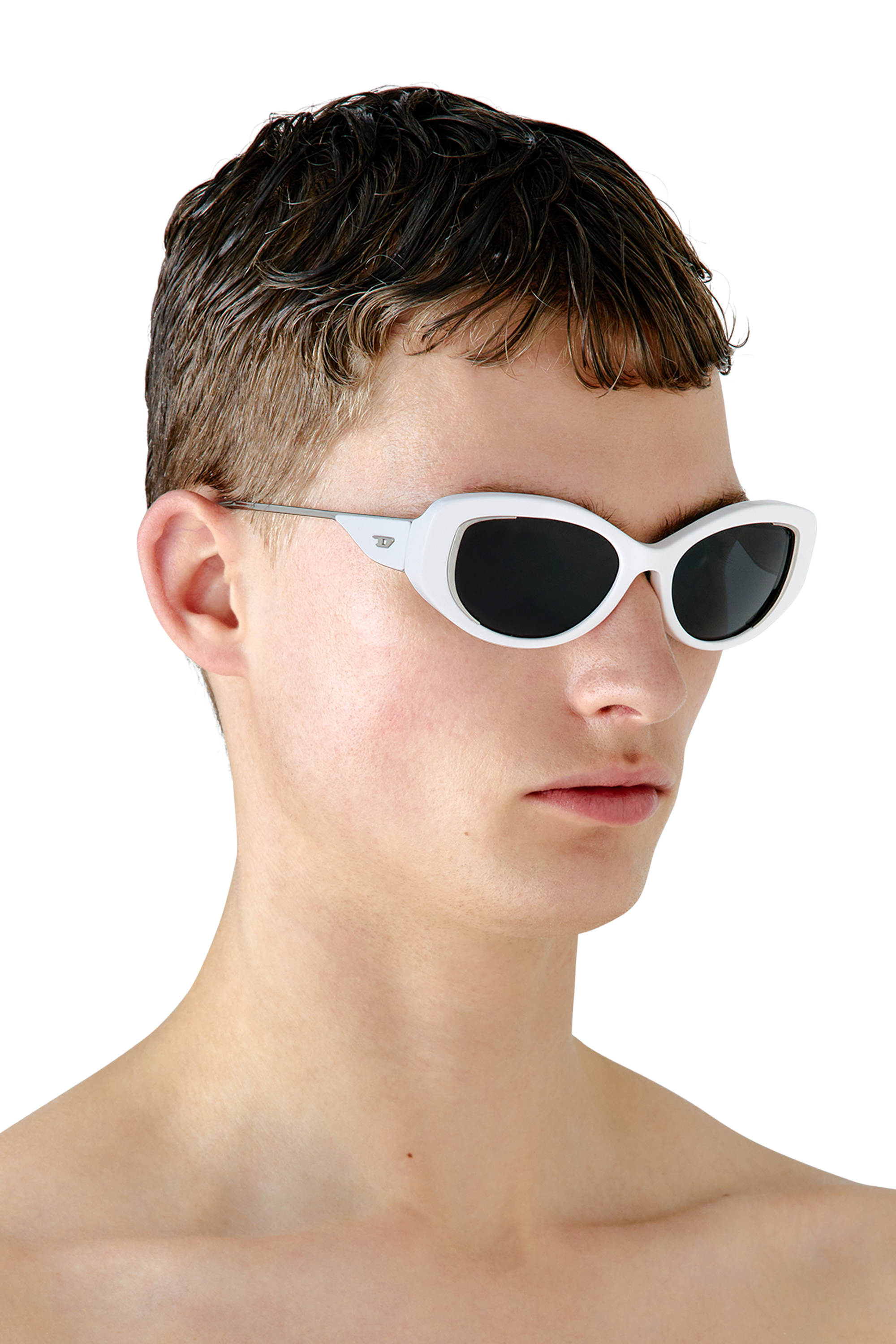 Diesel - 0DL2001, Unisex Cat-eye style sunglasses in White - Image 5