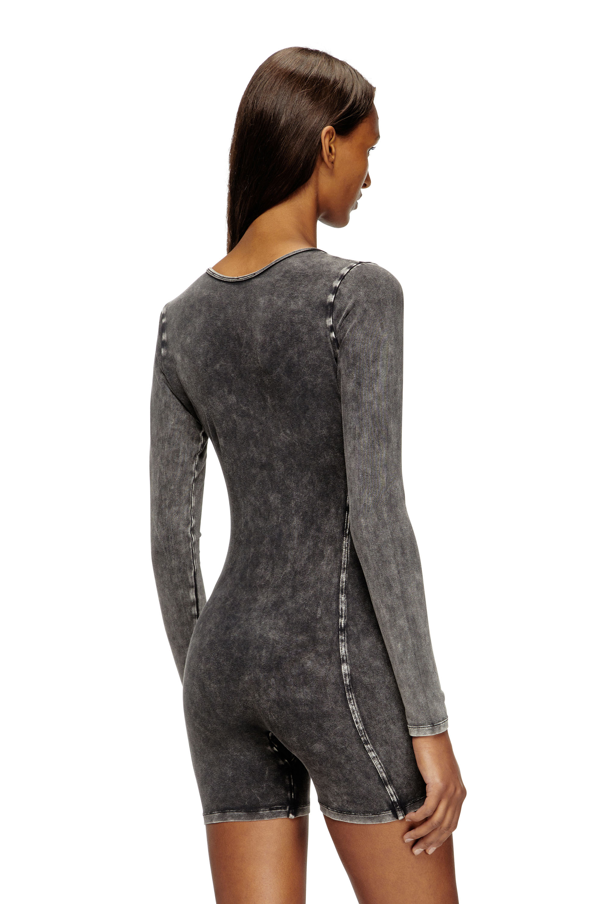 Diesel - KARIM-DNM, Mono de tejido con efecto denim Mujer in Negro - 3