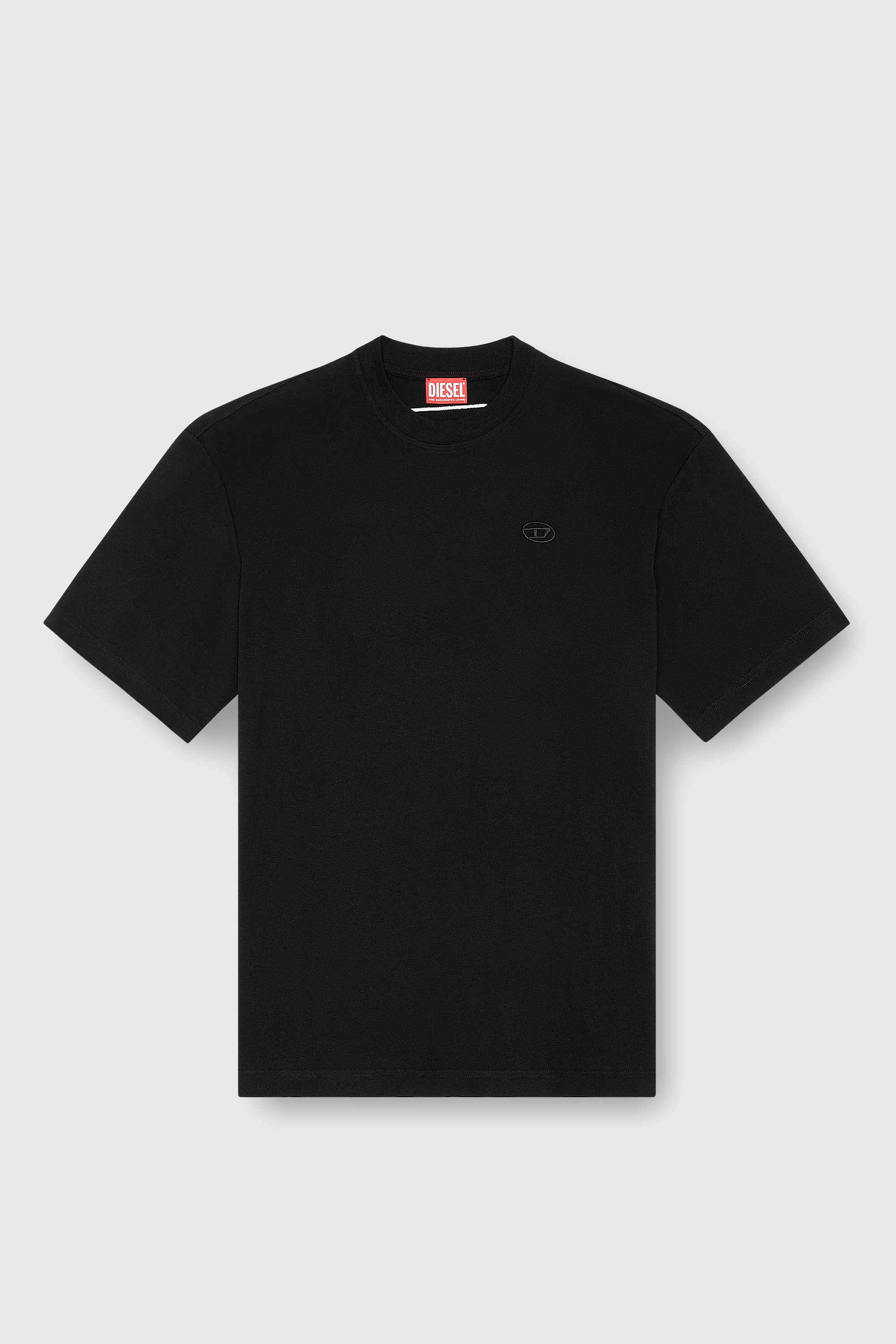 Diesel - T-BOGGY-MEGOVAL-D, Camiseta con bordado oval D grande Hombre in Negro - 2