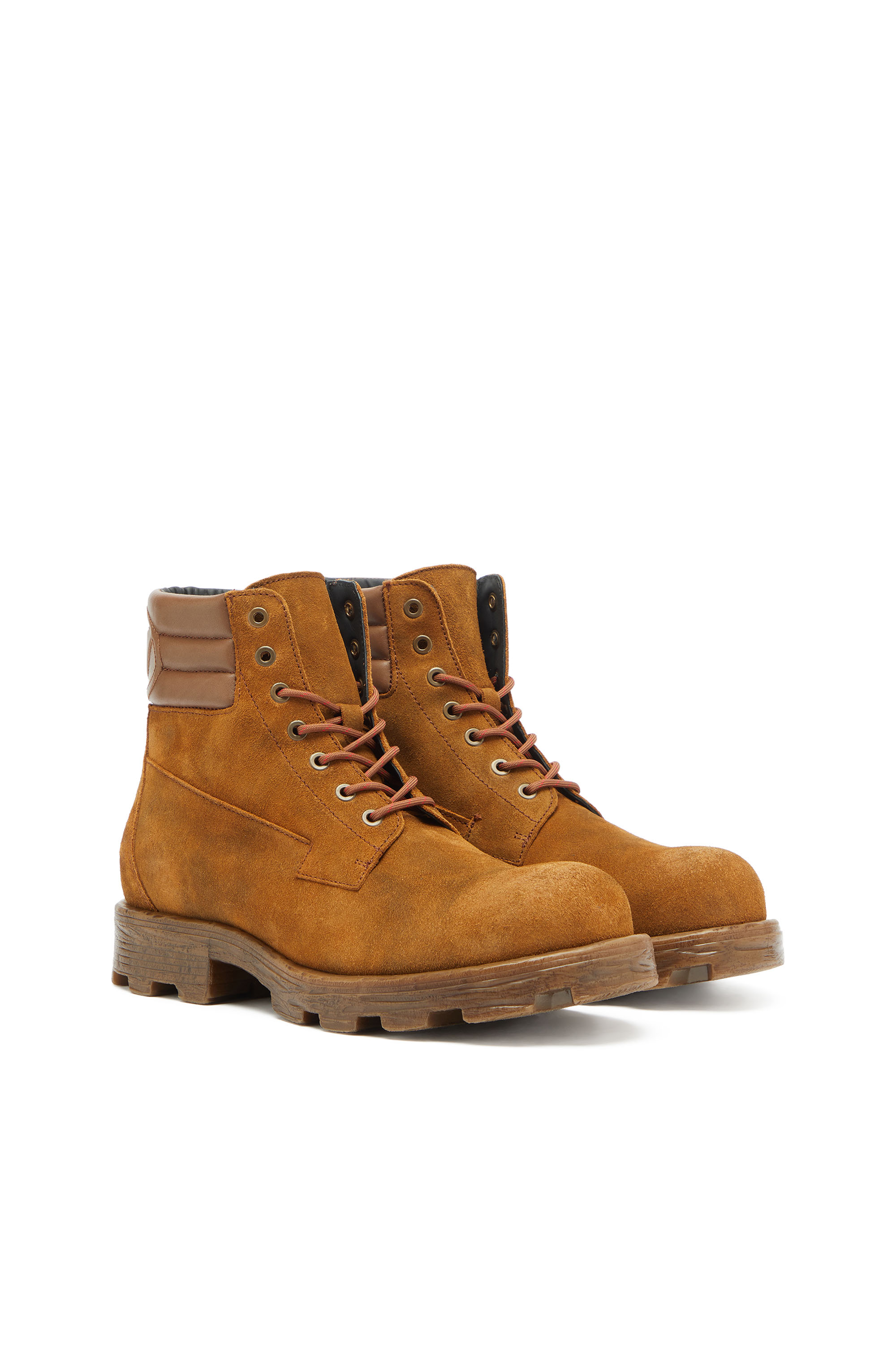 Diesel - D-HAMMER LACE UP, D-Hammer - Botas combat de ante y piel Hombre in Marr&oacute;n - 2